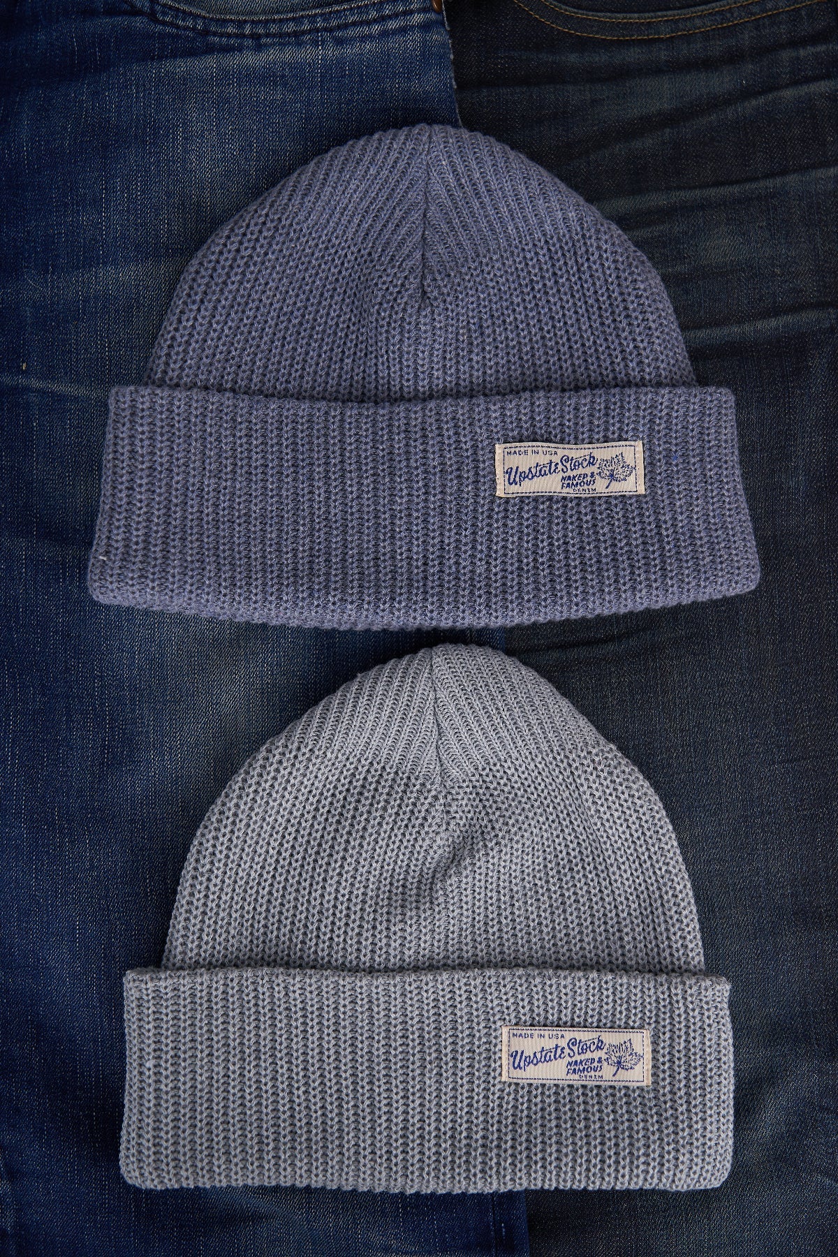 Gorra de mezclilla reciclada de Naked and Famous X Upstate Stock - LAVADO A LA PIEDRA