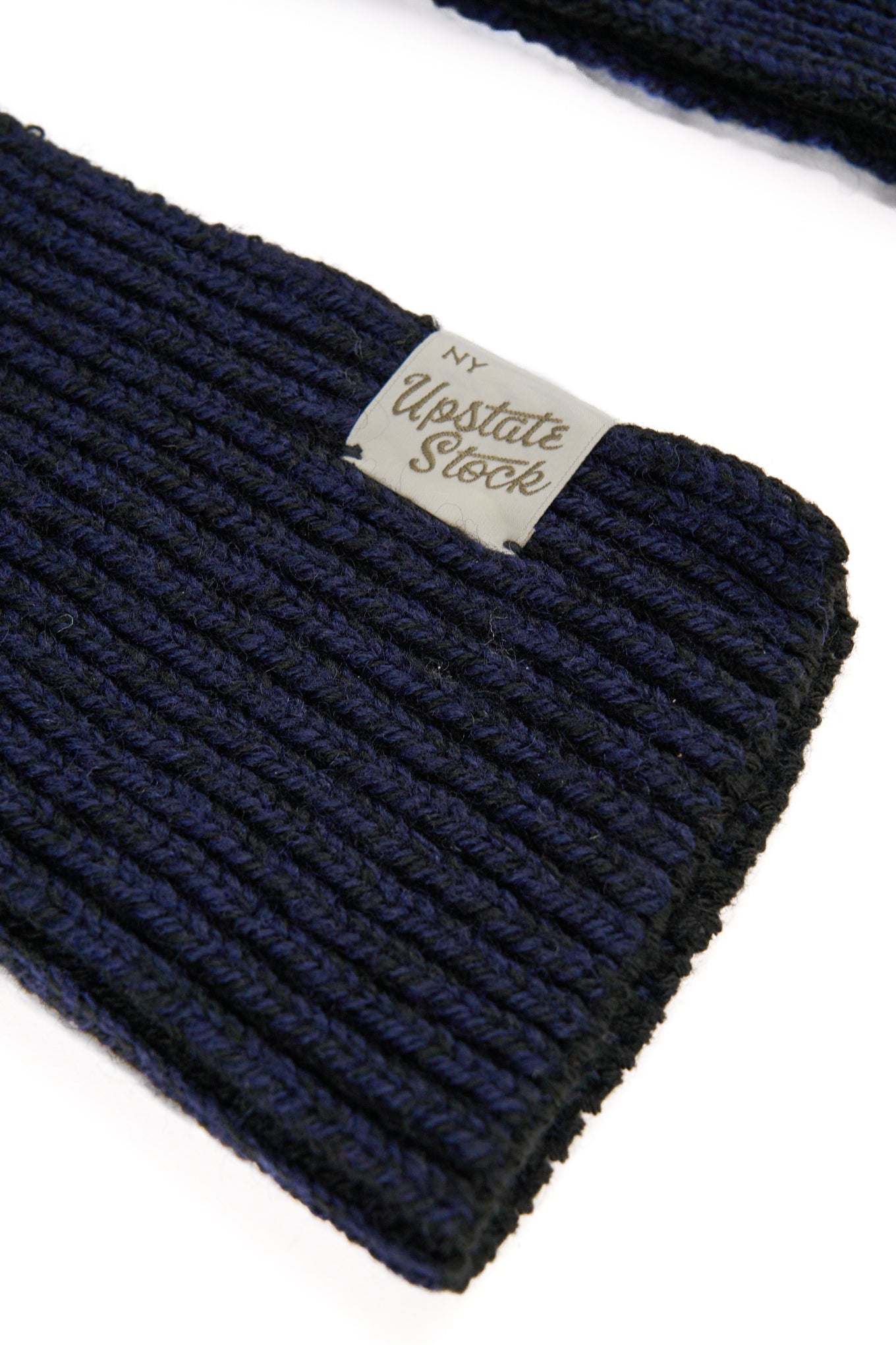 Marineblauer melierter Ragg-Wollschal