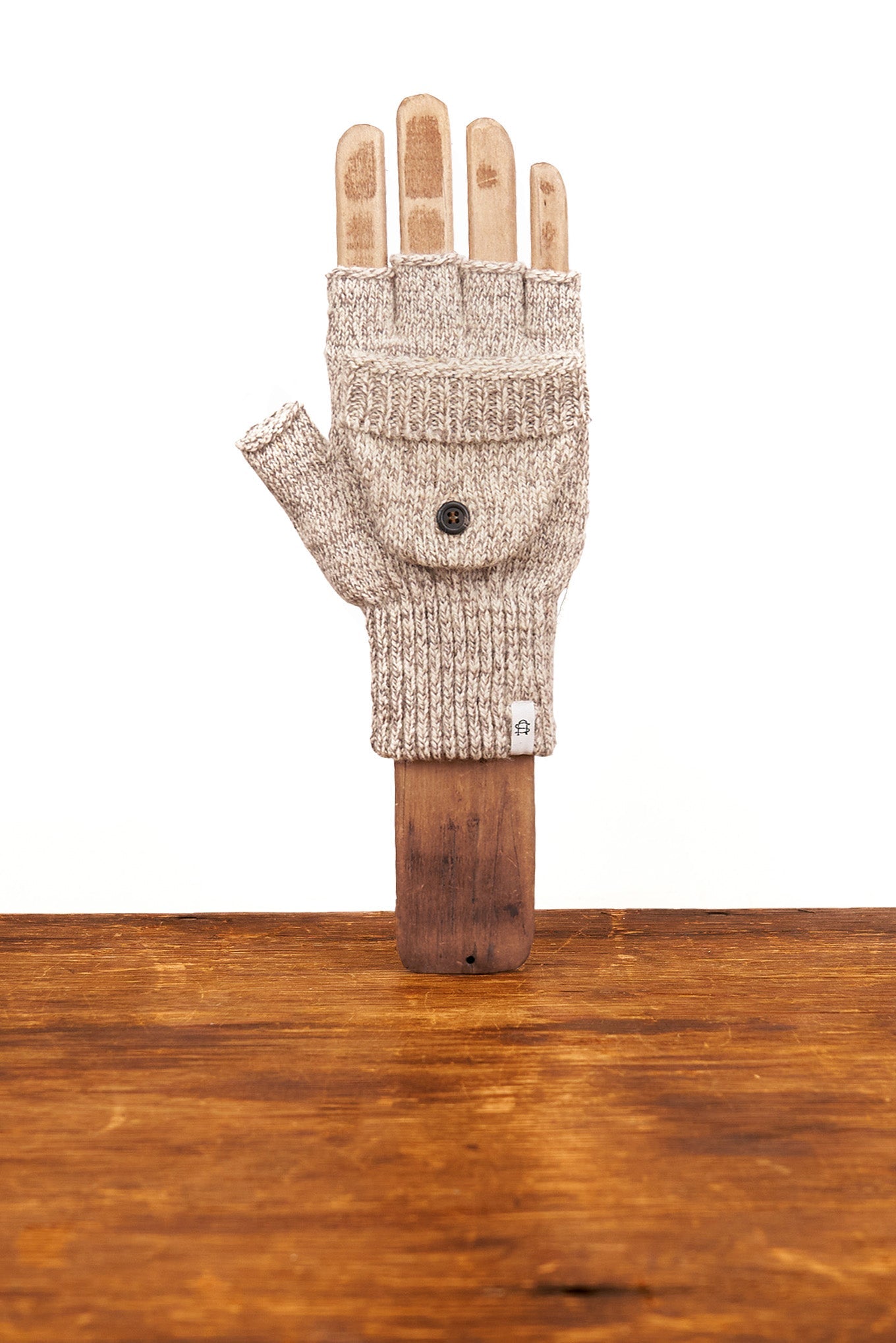 Oatmeal Melange Convertible Fingerless 'Glomitt'