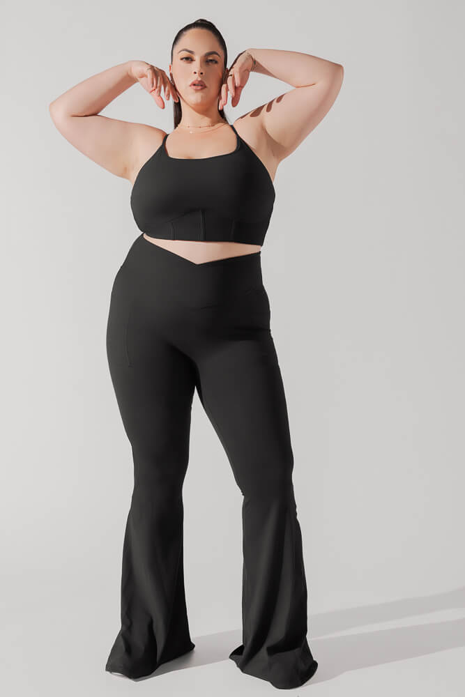 Plié-Korsett-Crop-Bralette – Schwarz