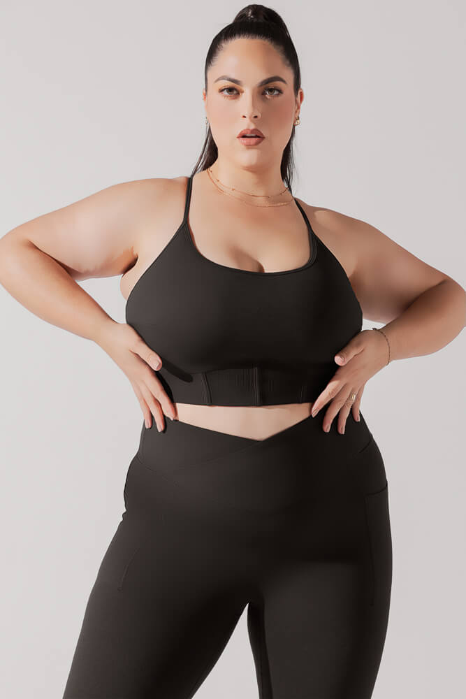 Bralette corto con corsé Plié - Negro