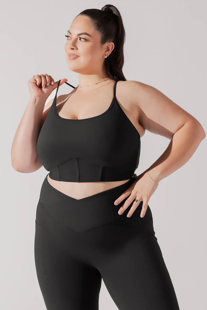 Bralette corto con corsé Plié - Negro