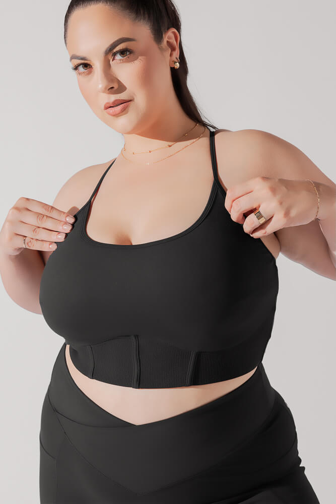 Plié-Korsett-Crop-Bralette – Schwarz