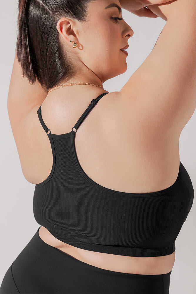 Bralette corto con corsé Plié - Negro