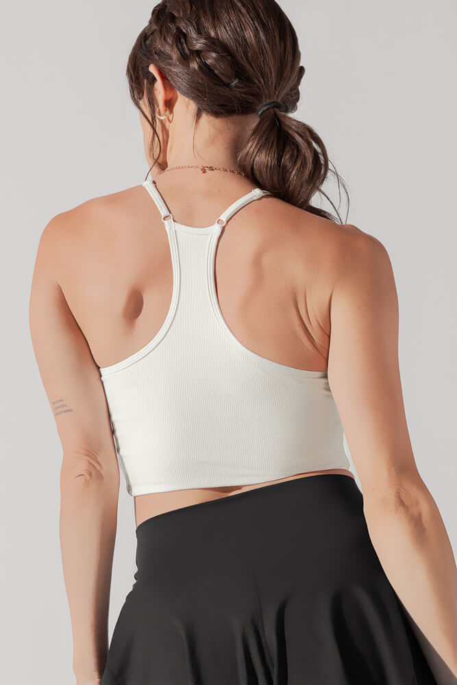 Crop-Bralette mit Plié-Korsett – Creme