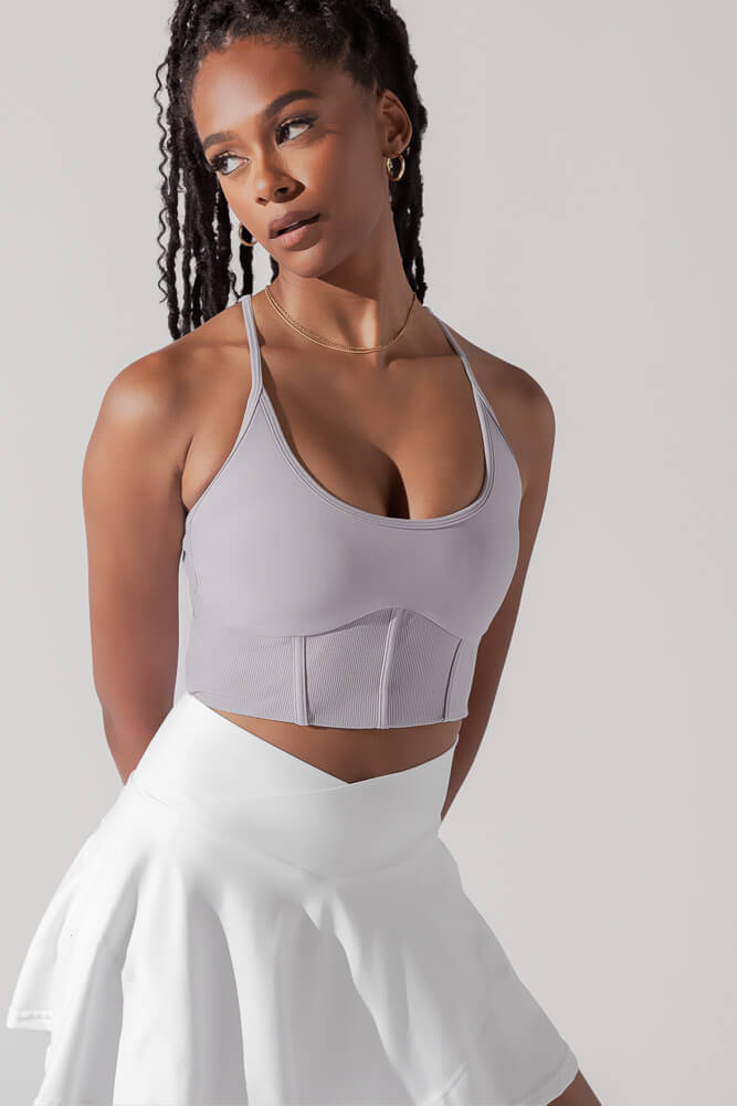 Plié Corset Crop Bralette – Lavendelgrau