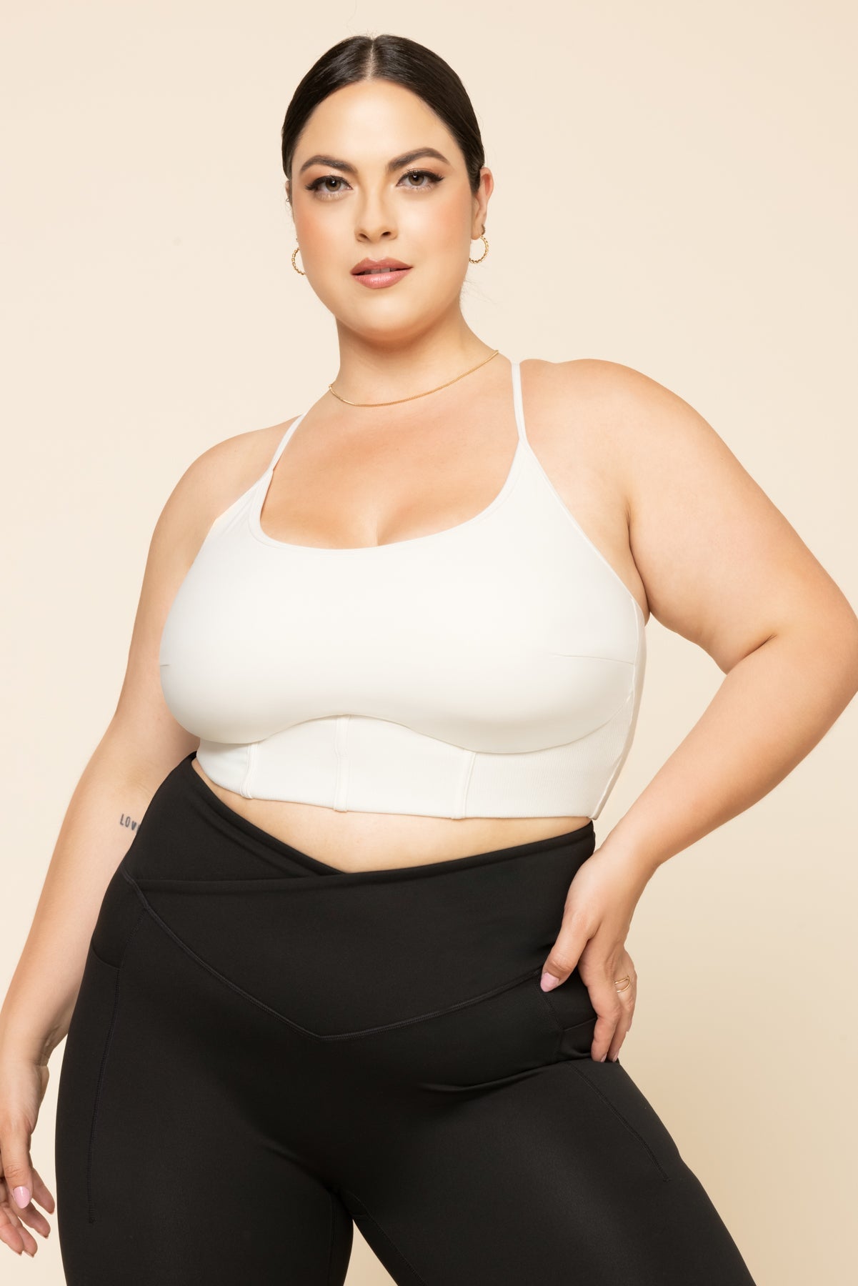 Crop-Bralette mit Plié-Korsett – Creme