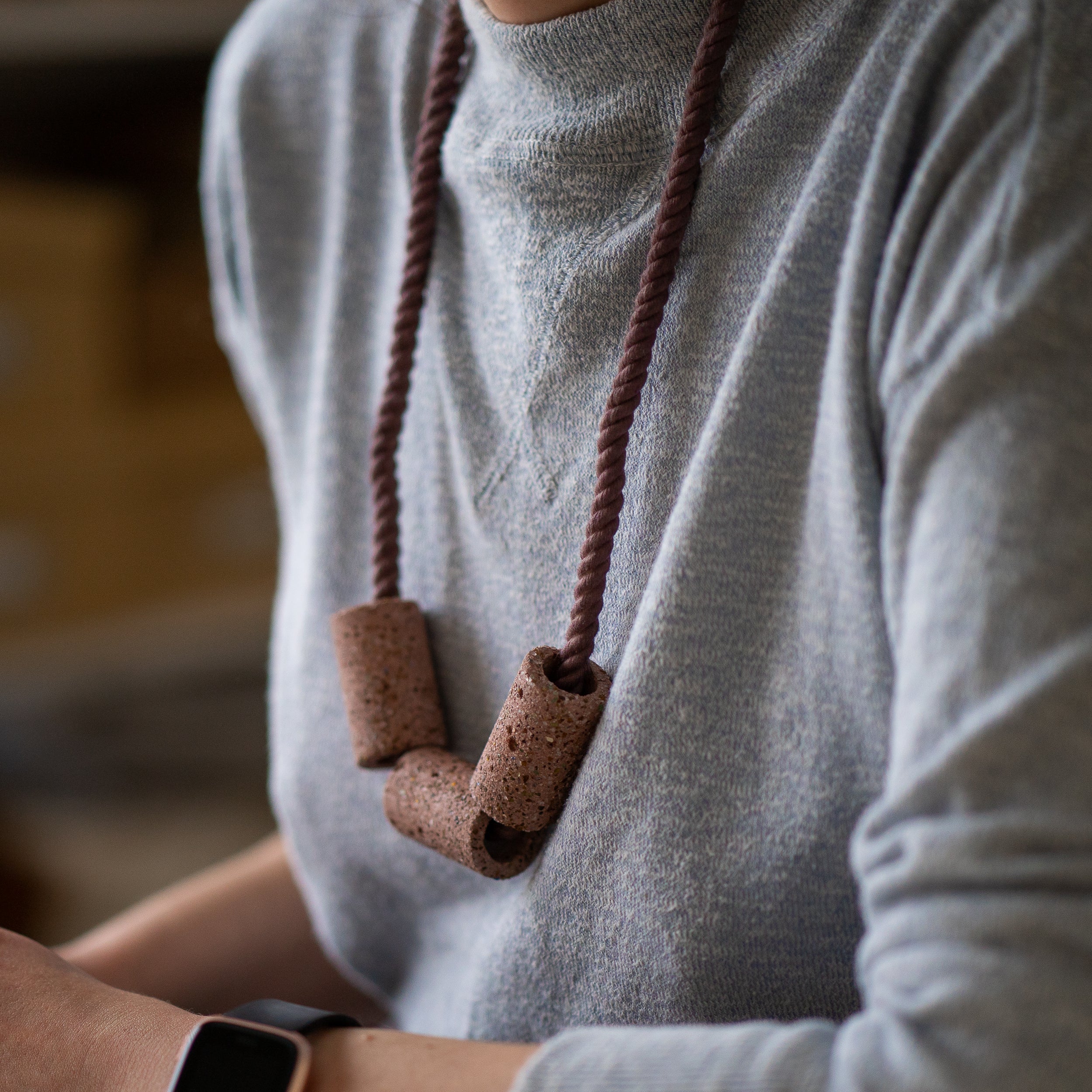 Concrete Terrazzo + Cotton Necklaces