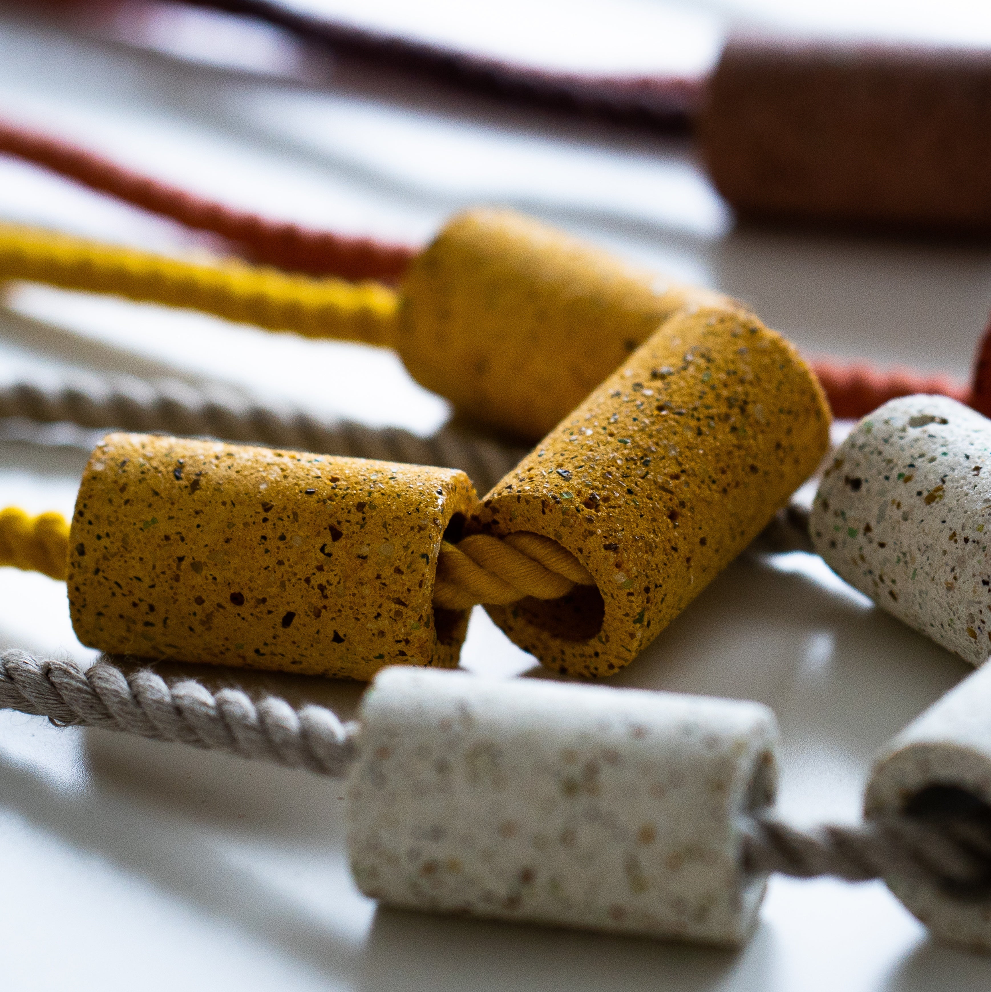 Concrete Terrazzo + Cotton Necklaces