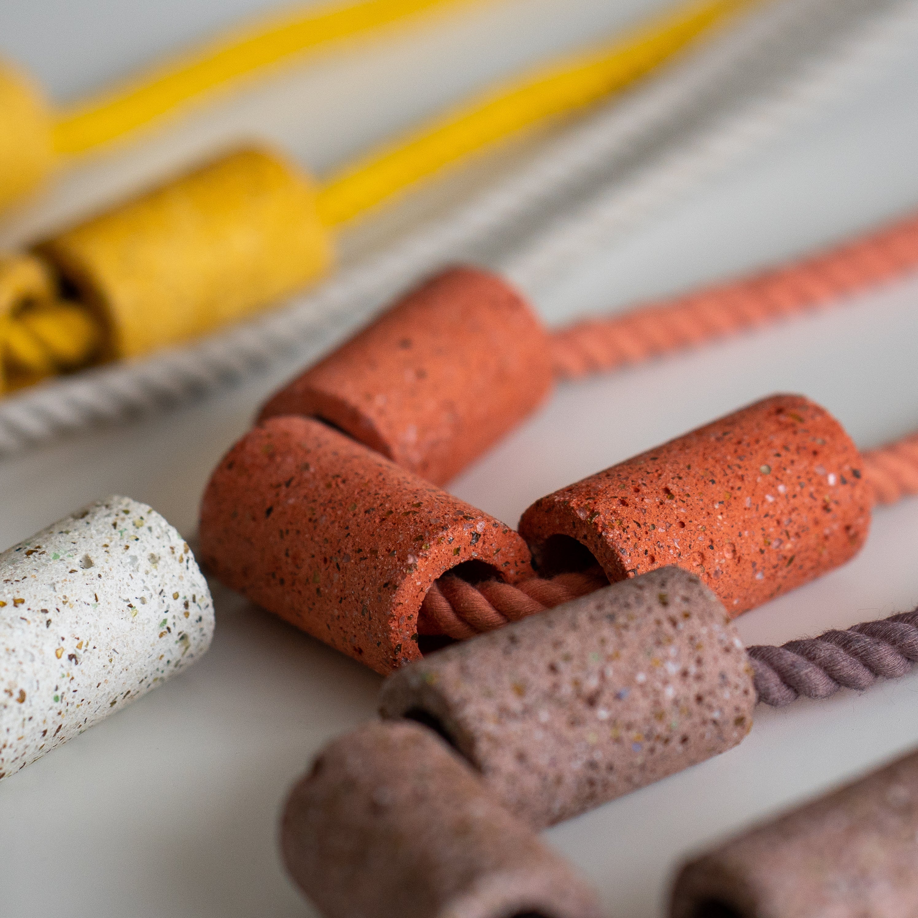 Concrete Terrazzo + Cotton Necklaces