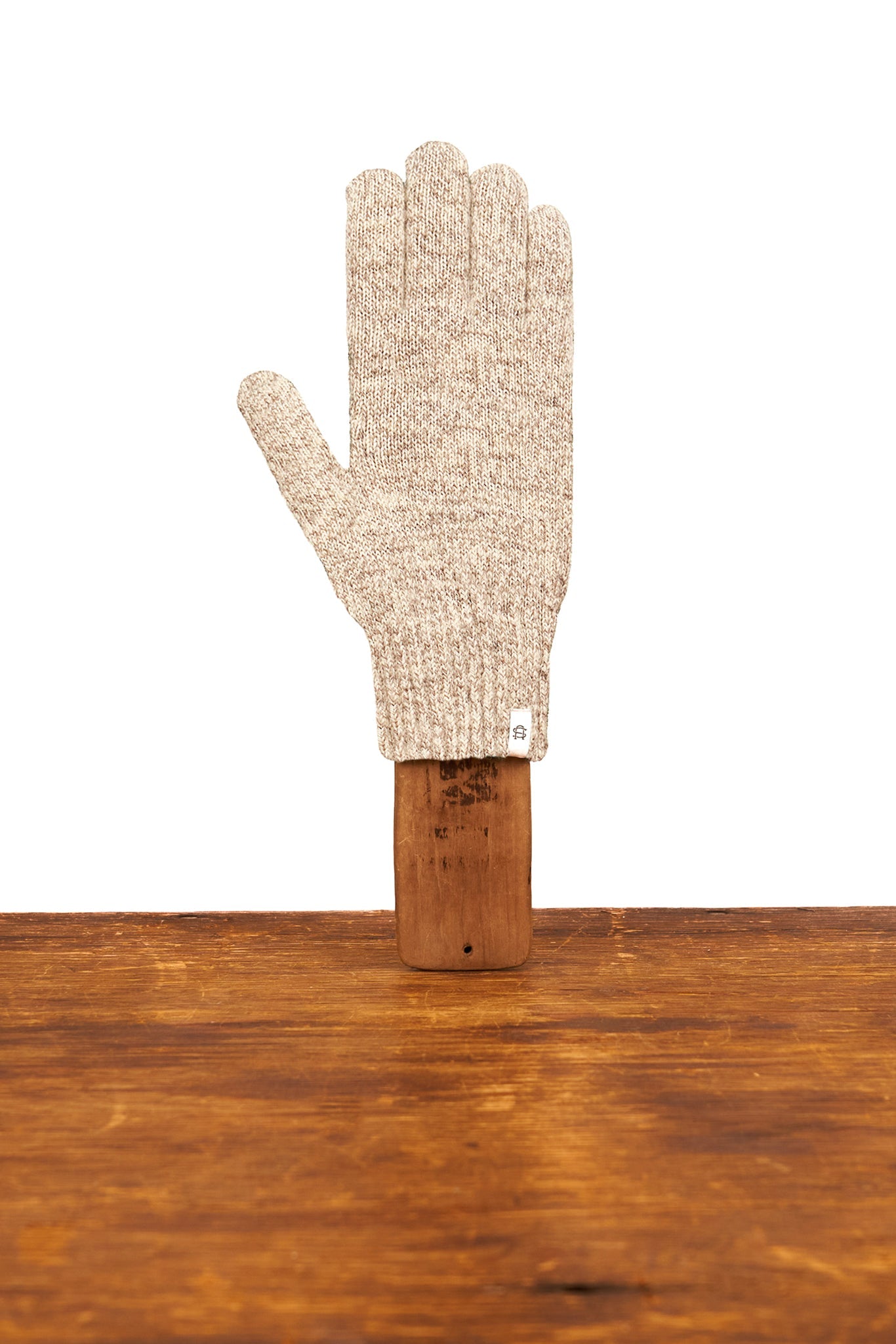 Oatmeal Melange Ragg Wool Full Glove