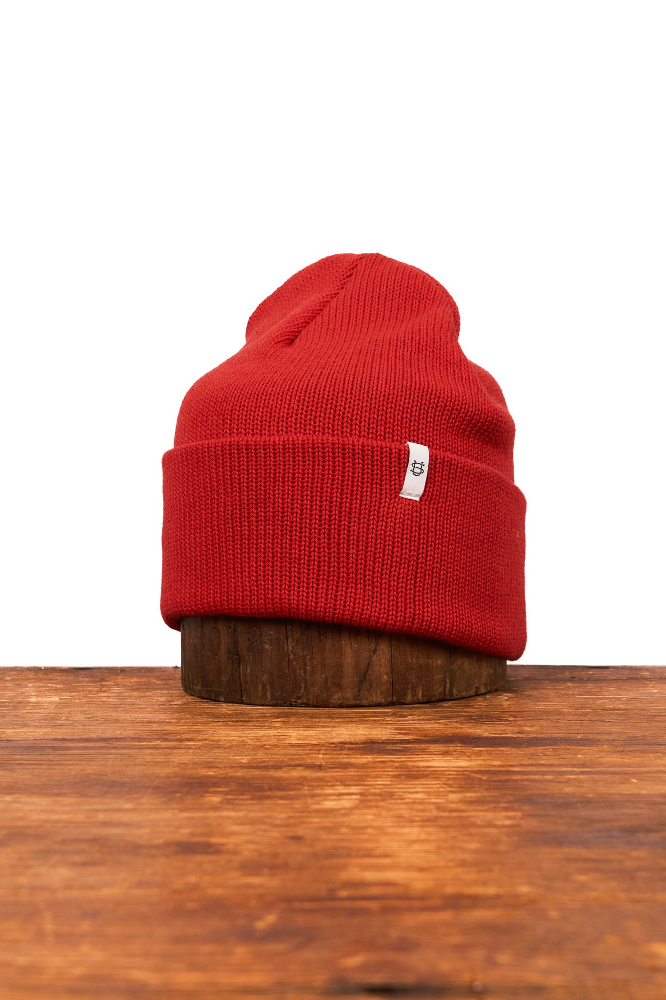 Cherry Red Easy Fit Upcycled Cotton Beanie - S/M and L/XL