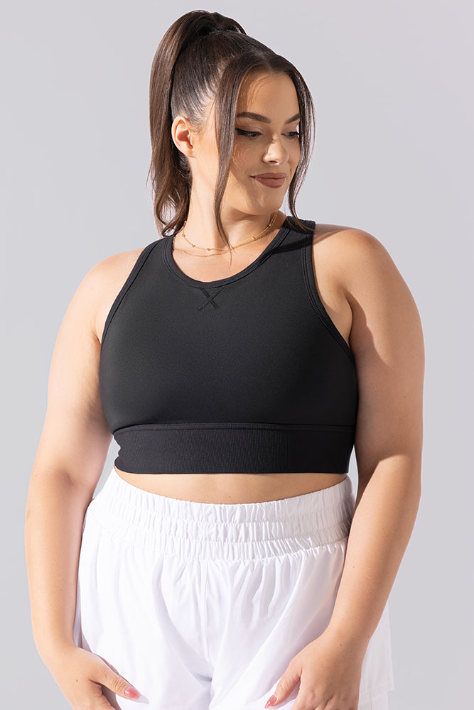 Sweat Sesh Crop Top - Black