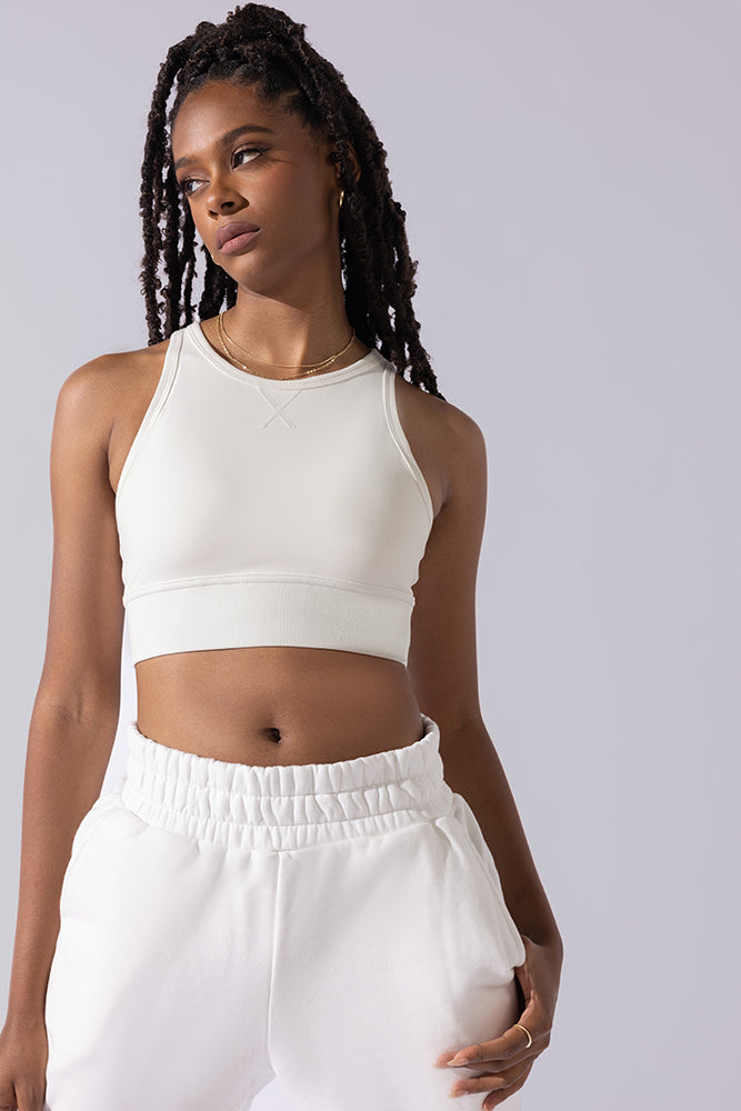 Sweat Sesh Crop Top - Creme 