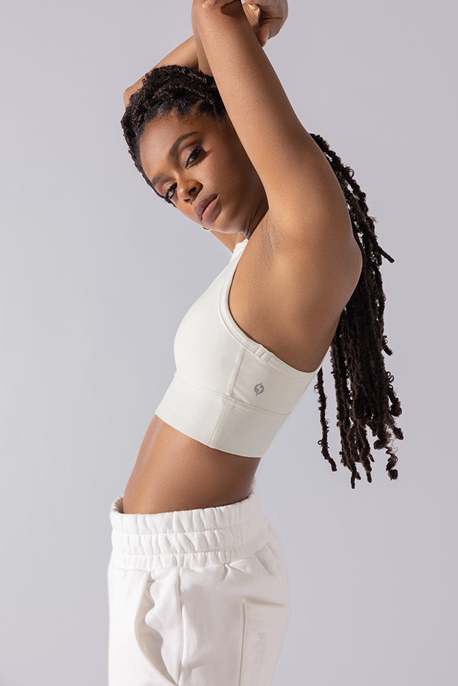 Sweat Sesh Crop Top - Creme 