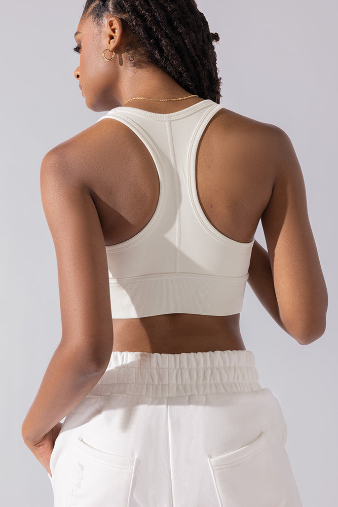 Sweat Sesh Crop Top - Cream