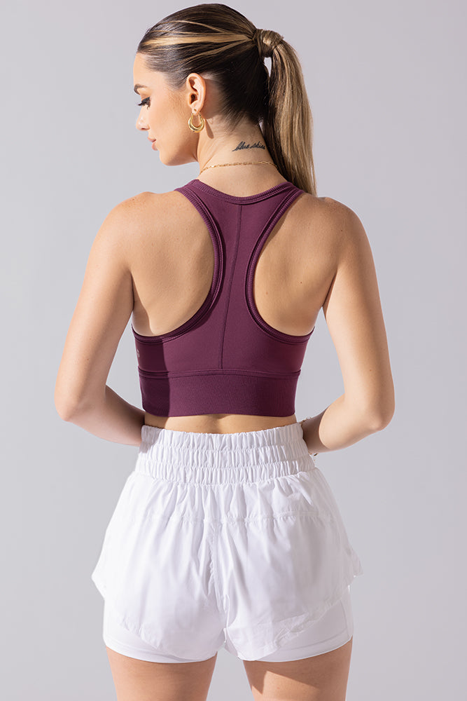 Sweat Sesh Crop Top - Pflaume 