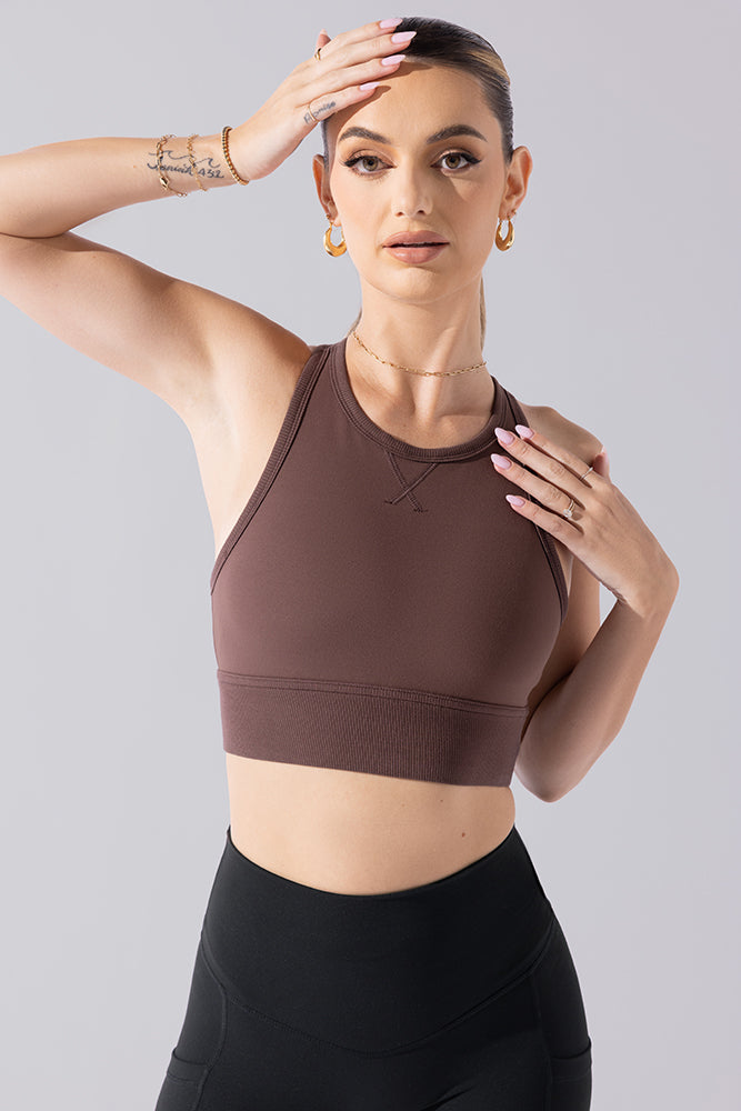 Sweat Sesh Crop Top - Trüffel 