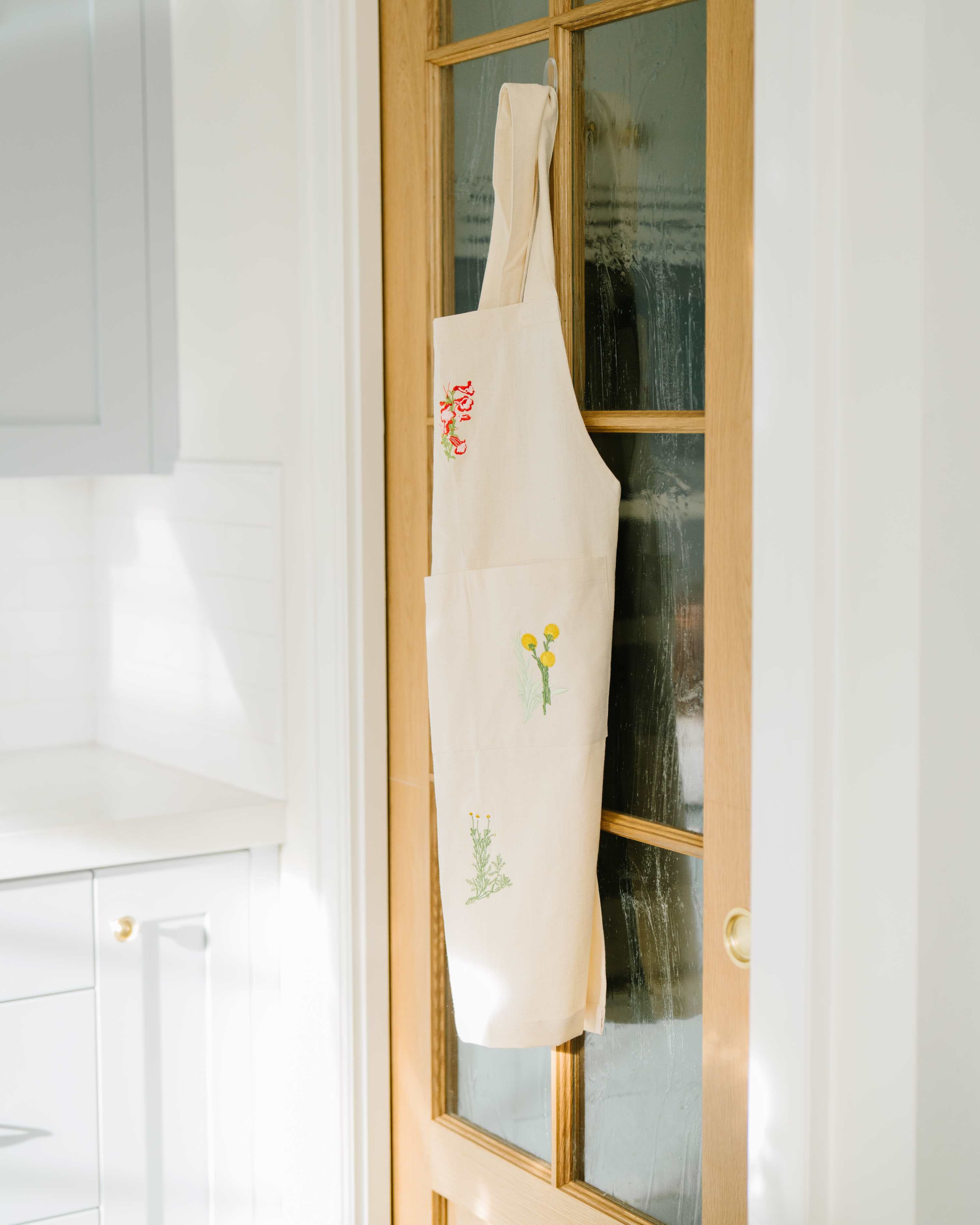 Botanical Embroidered Apron