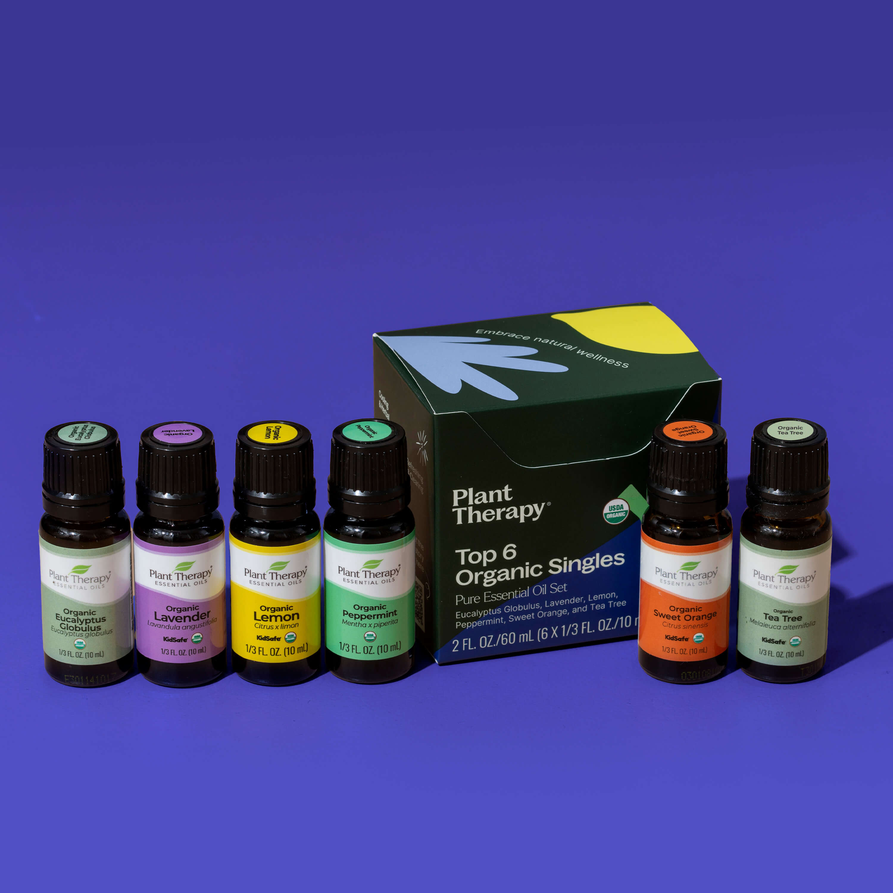 Top 6 Organic Singles Essential Oil Set