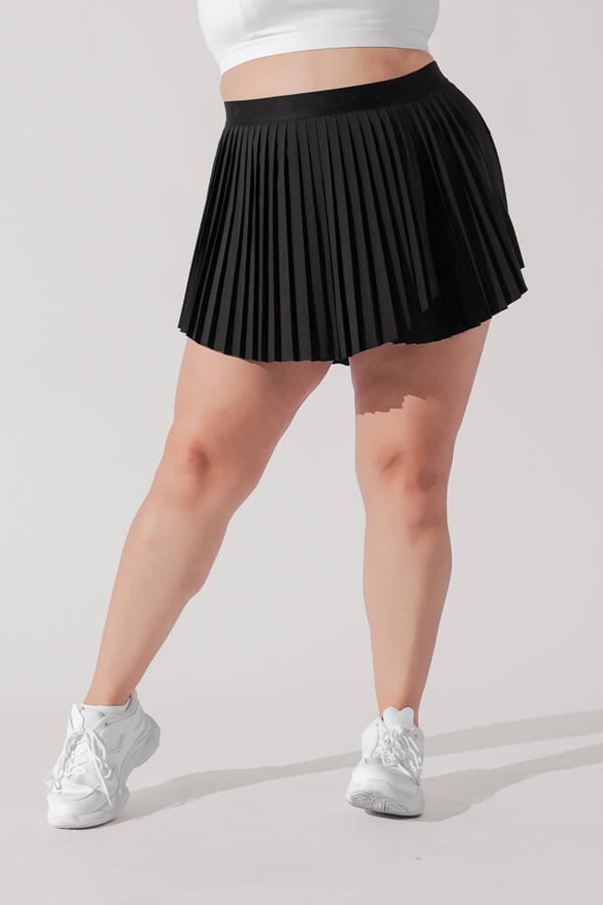 Ace 'em Plissee-Skort - Schwarz