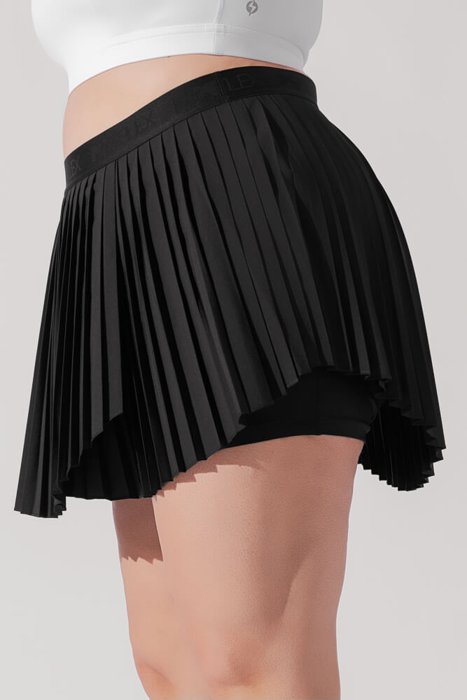 Ace 'em Plissee-Skort - Schwarz