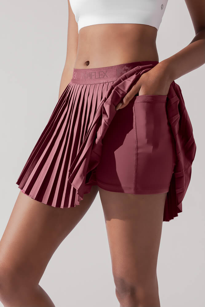 Ace 'em Plissee-Skort - Wüstenrose