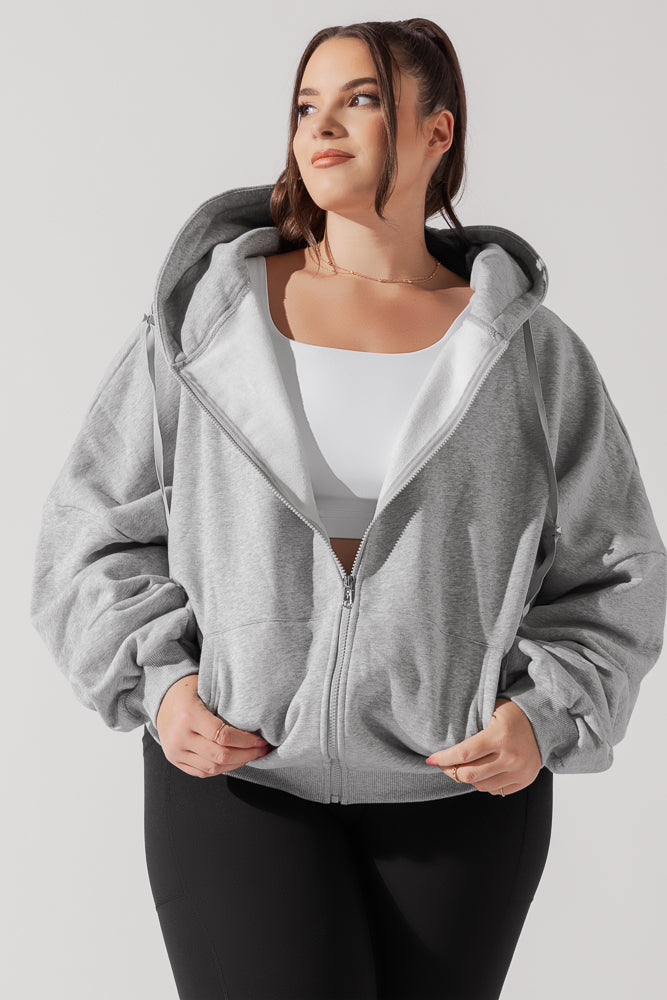 Zip Cloud Hoodie - Grau meliert