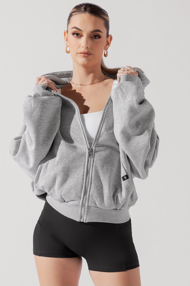 Zip Cloud Hoodie - Heather Grey