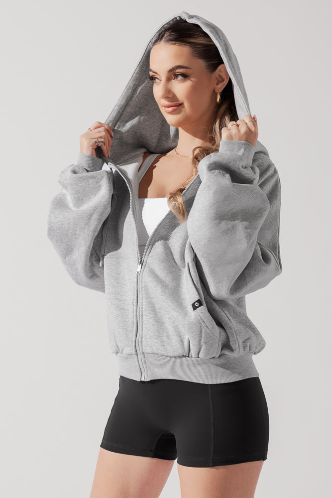 Zip Cloud Hoodie - Grau meliert