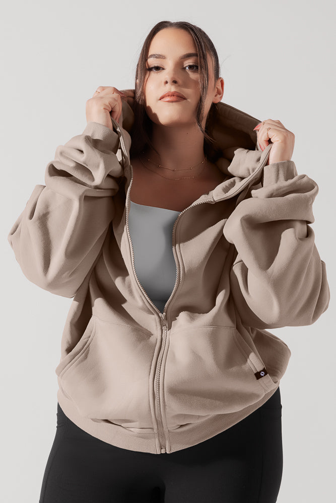 Zip Cloud Hoodie - Taupe