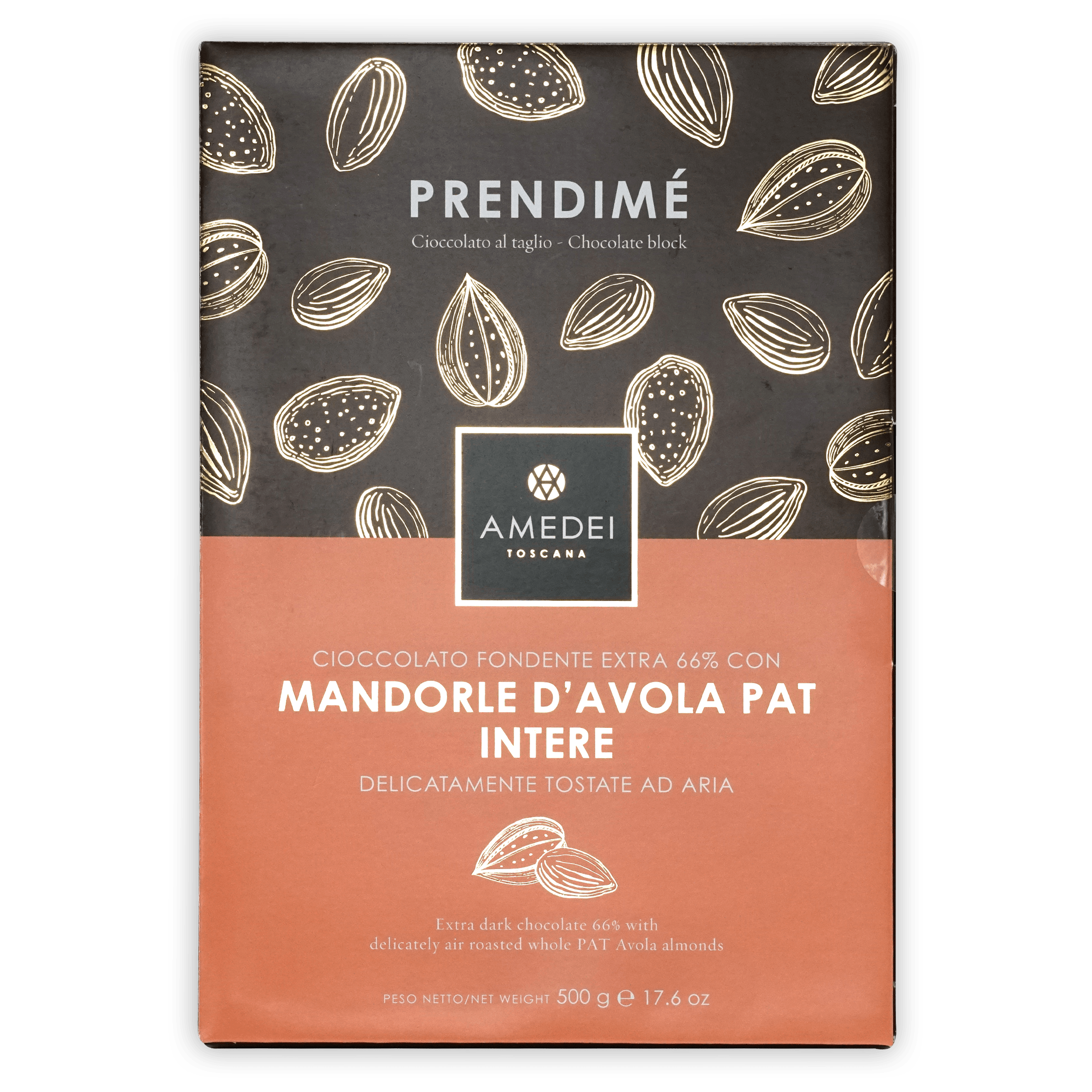 Amedei Prendimé dunkle Schokolade mit Mandeln 66 % (500 g)