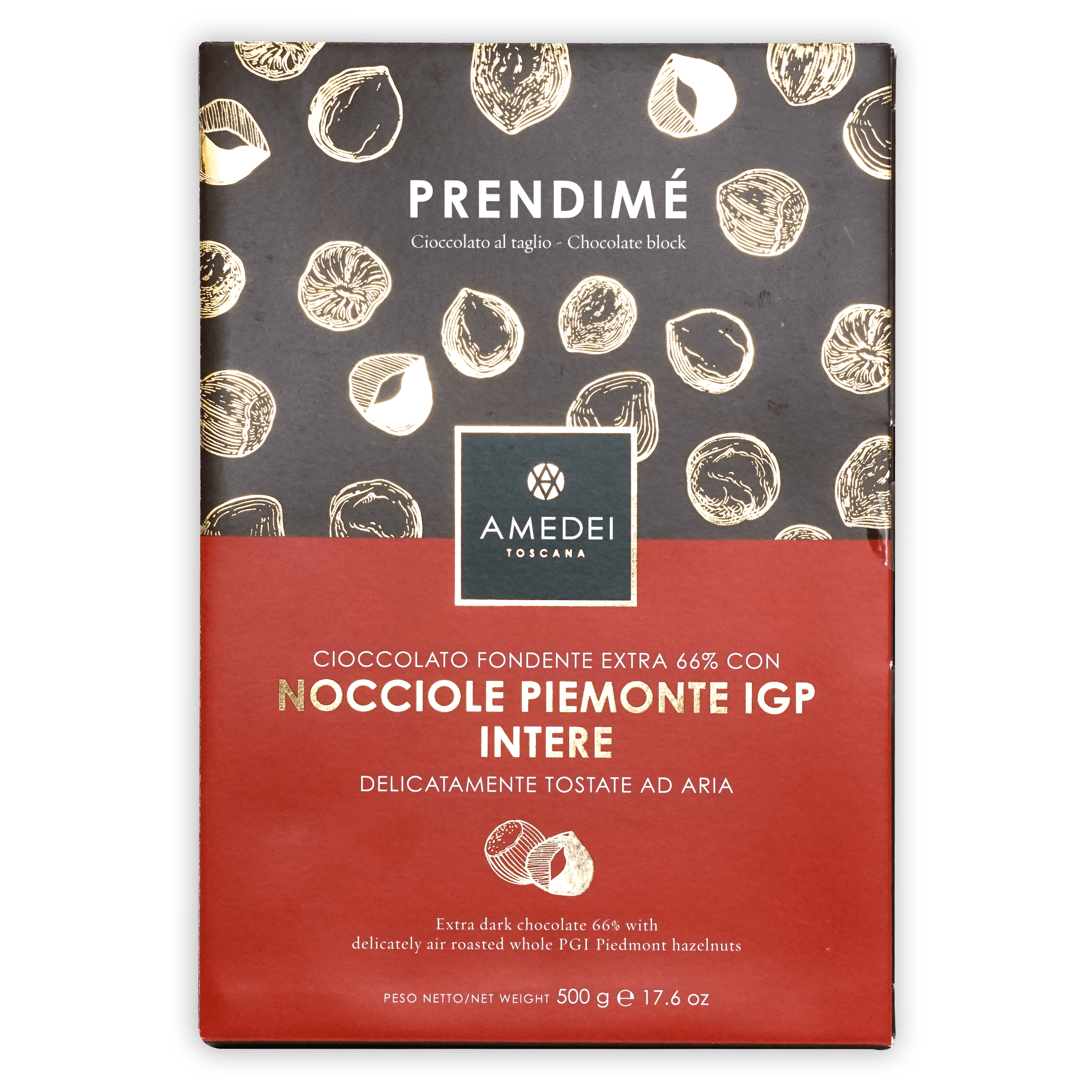 Amedei Prendimé Chocolate Negro con Avellanas 66% (500g)