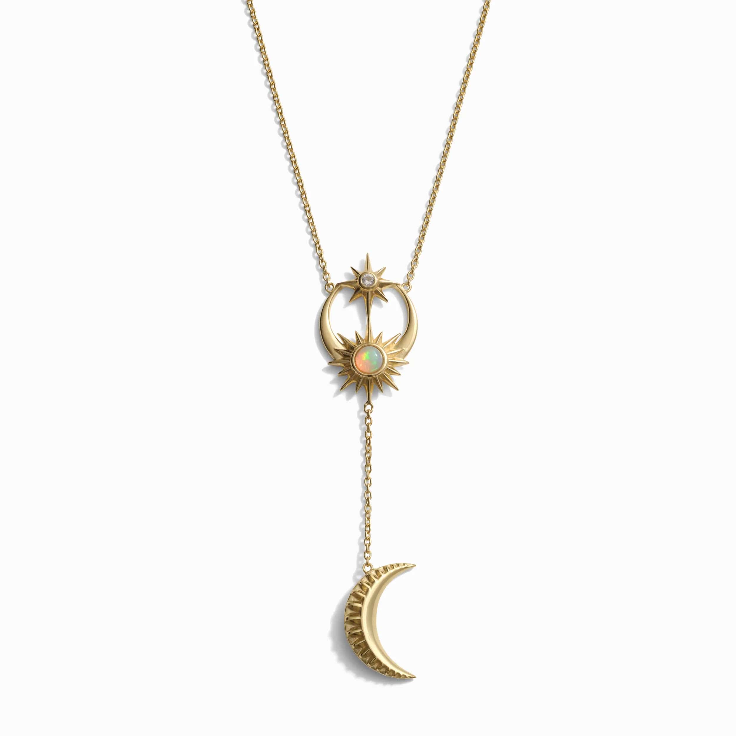 Collar Lariat Sol, Luna y Estrellas