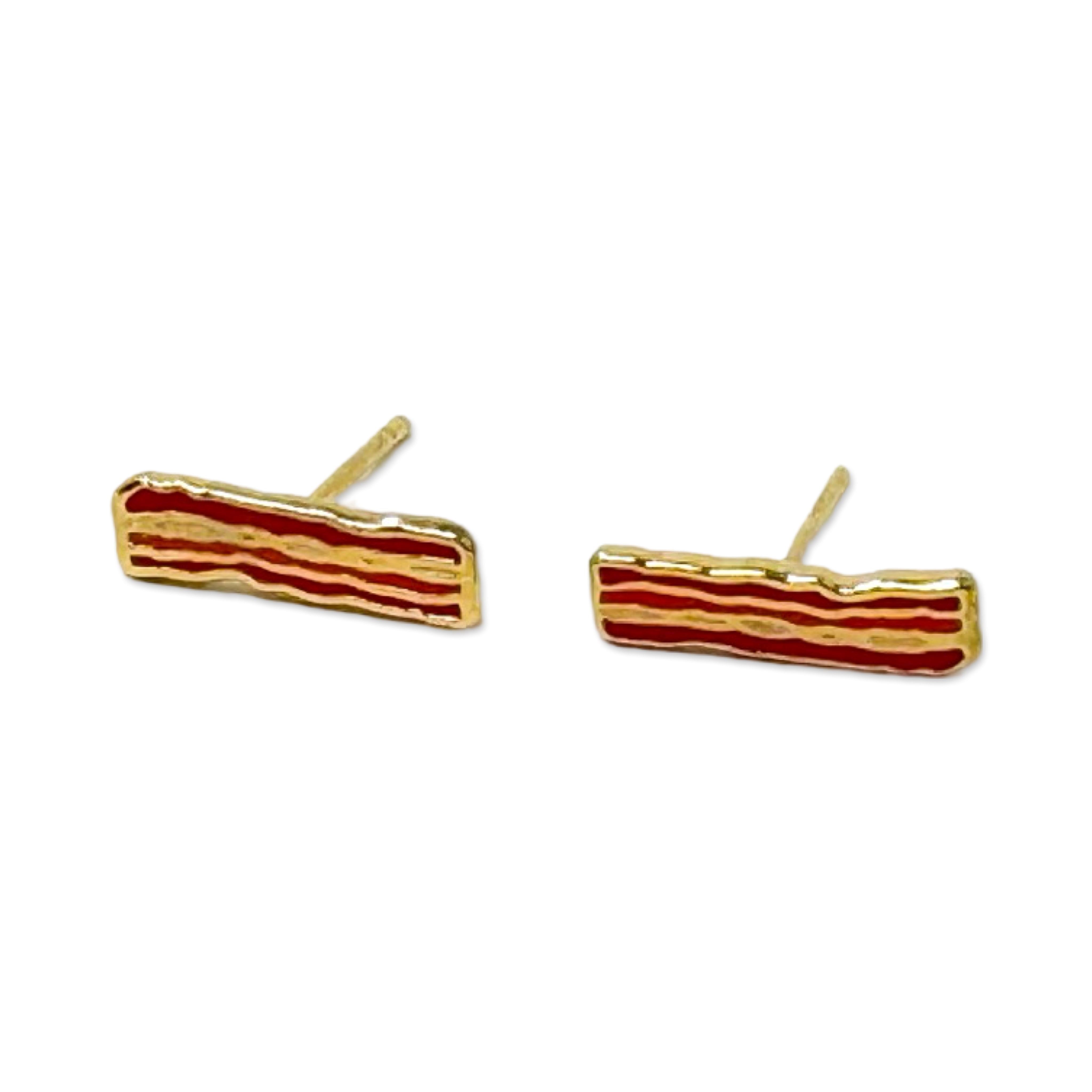 Bacon Enamel Earrings