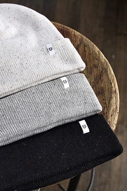 Grey Fleck Easy Fit Fine Gauge Upcycled Cotton Beanie - S/M and L/XL