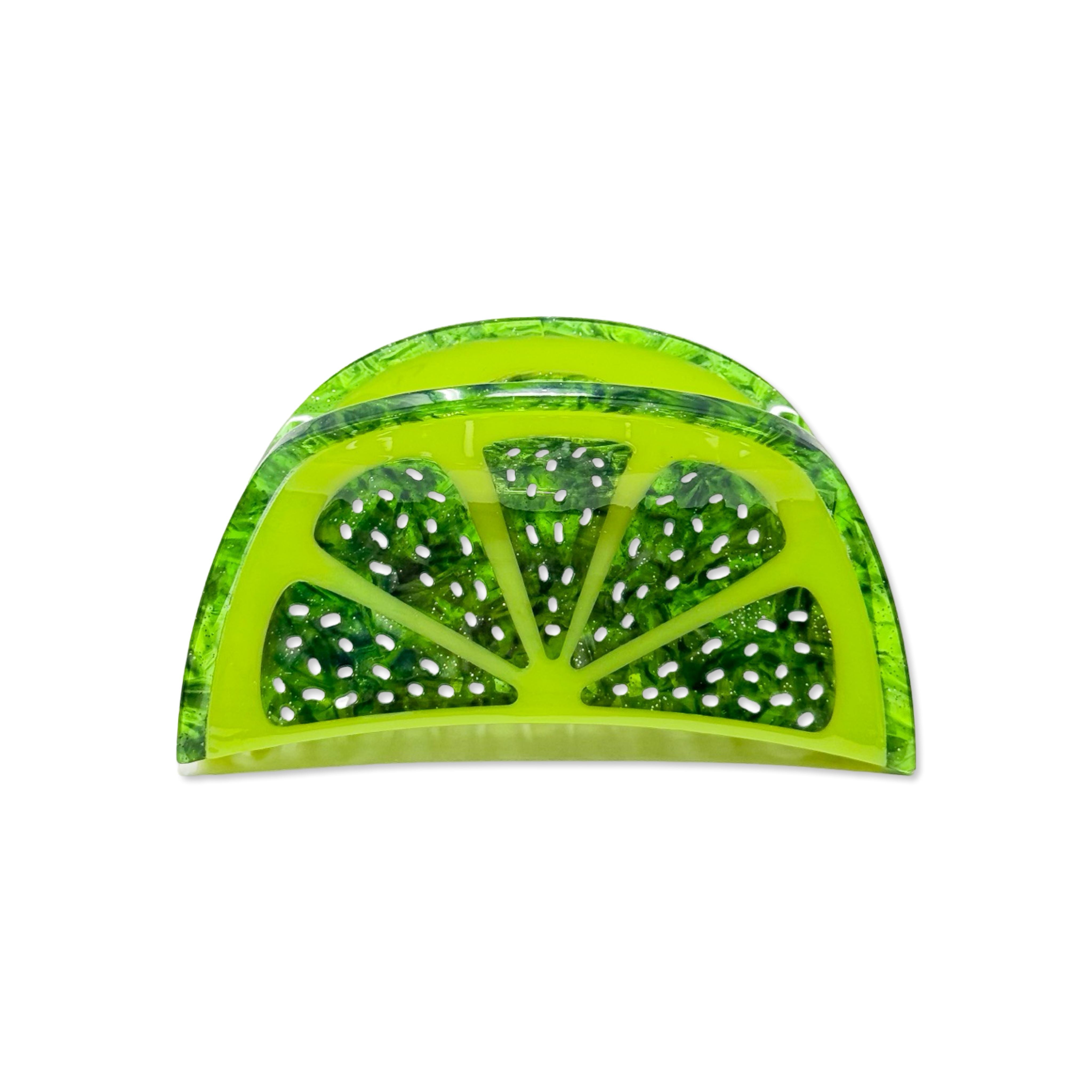 Large Lime Slice Hair Claw