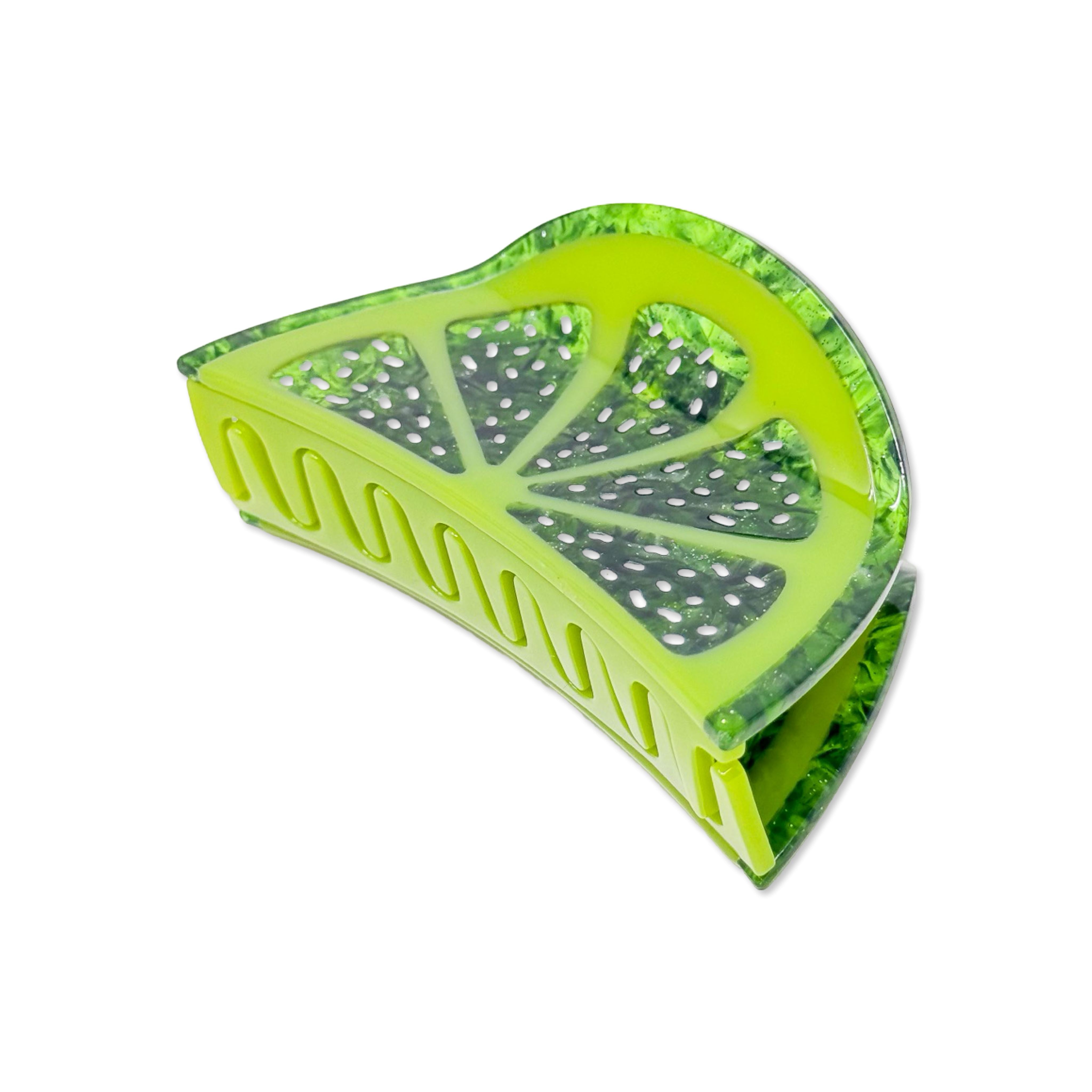 Large Lime Slice Hair Claw