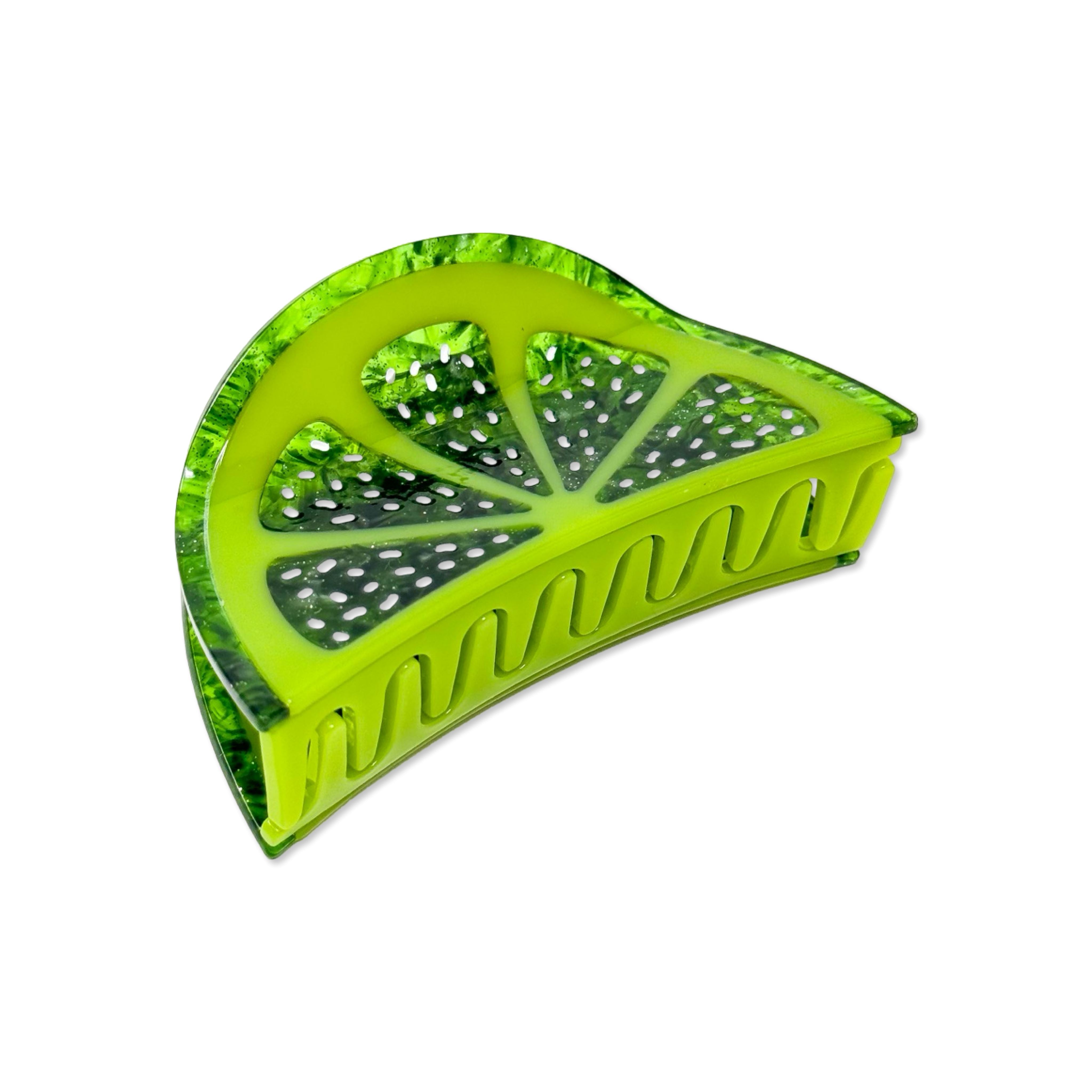 Large Lime Slice Hair Claw