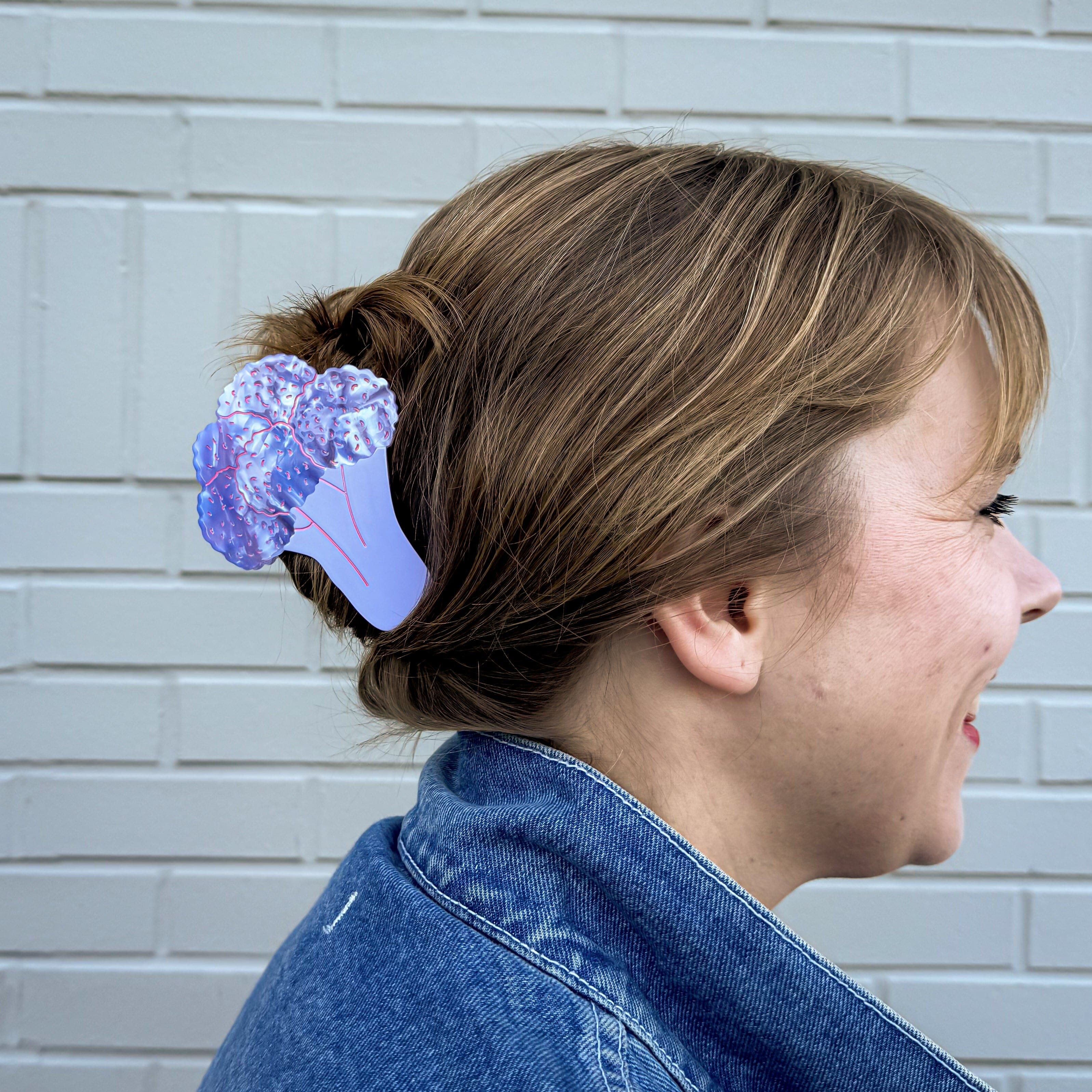 Large Purple Cauliflower Hair Claw Clip