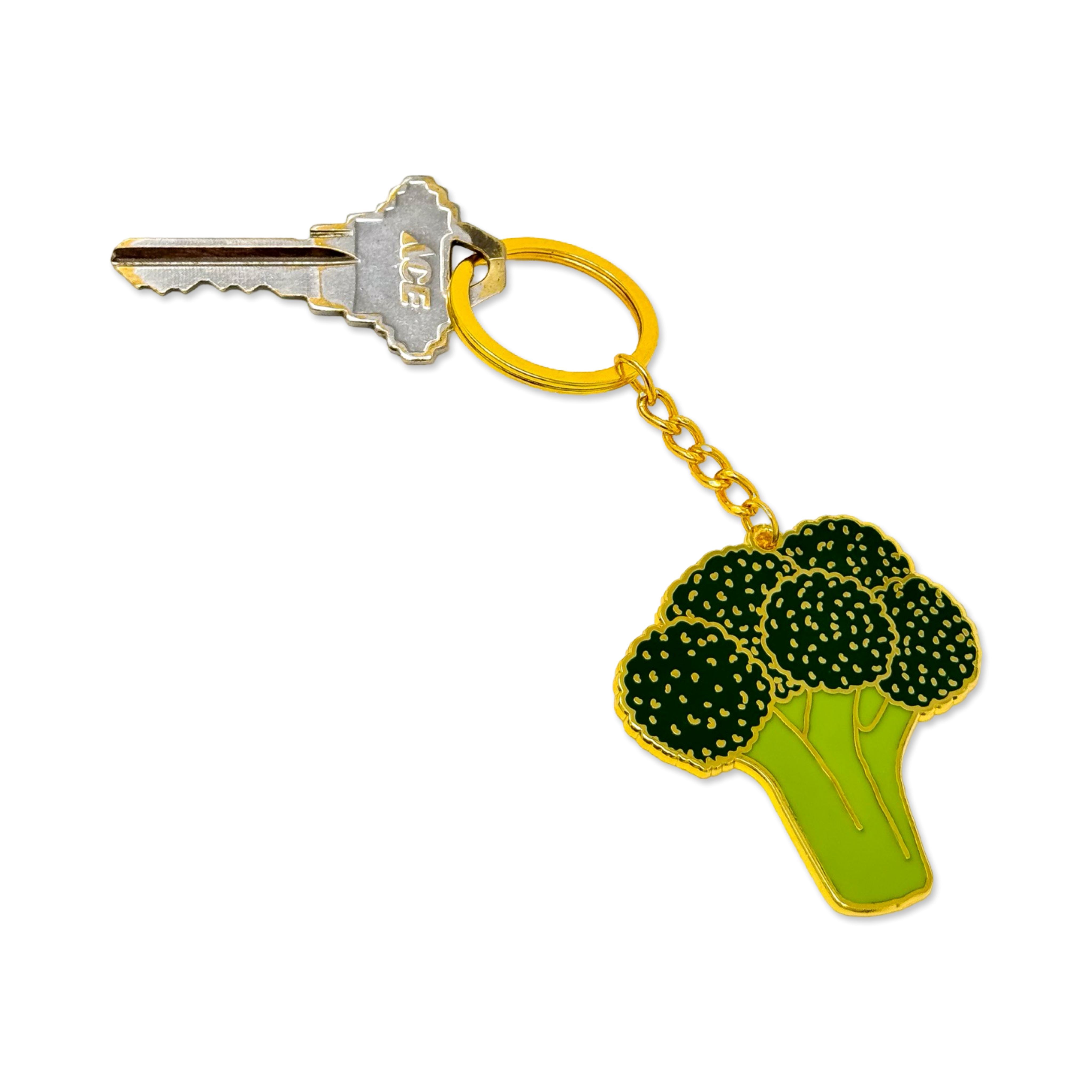 Broccoli Enamel Keychain