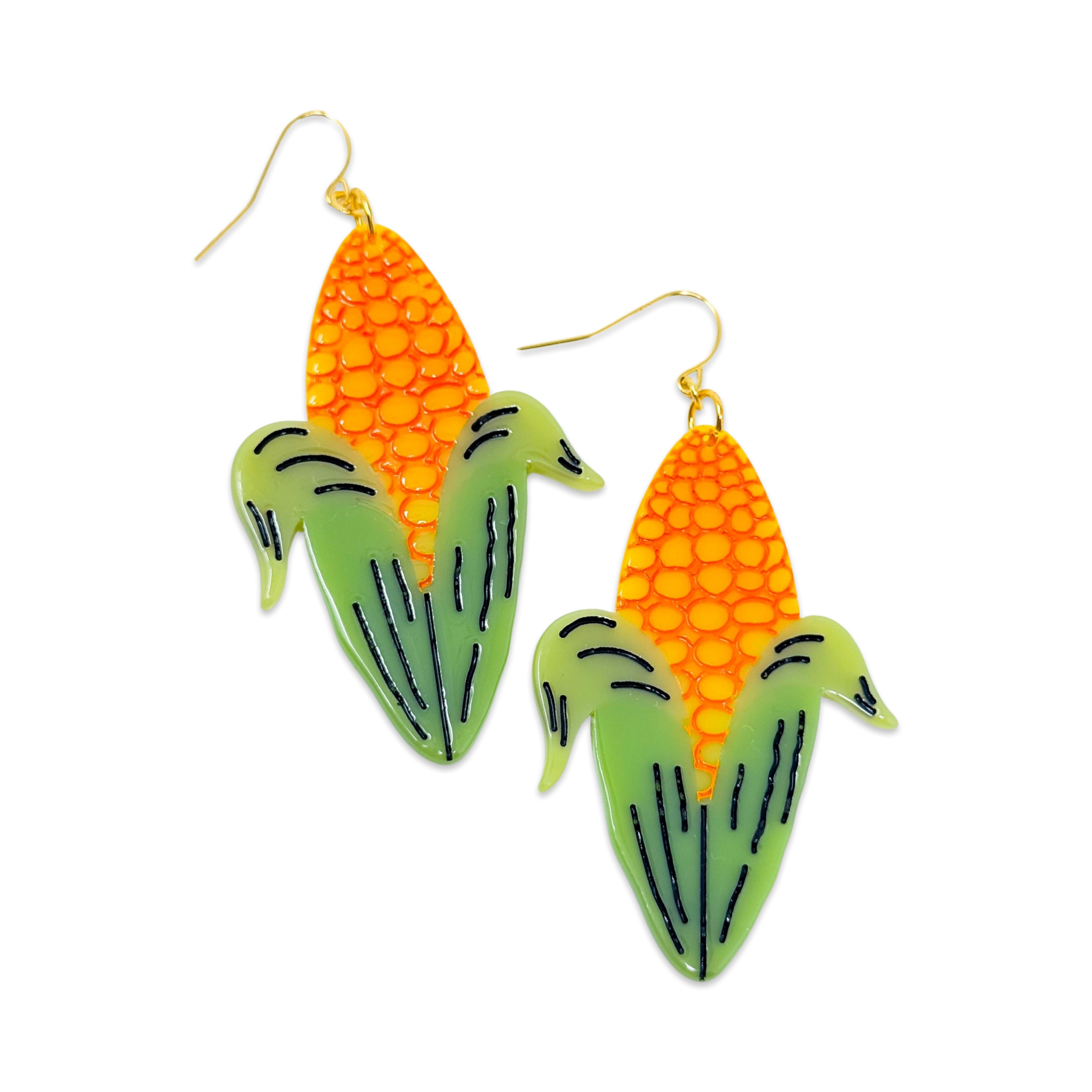 Corn Cob Acetate Earrings