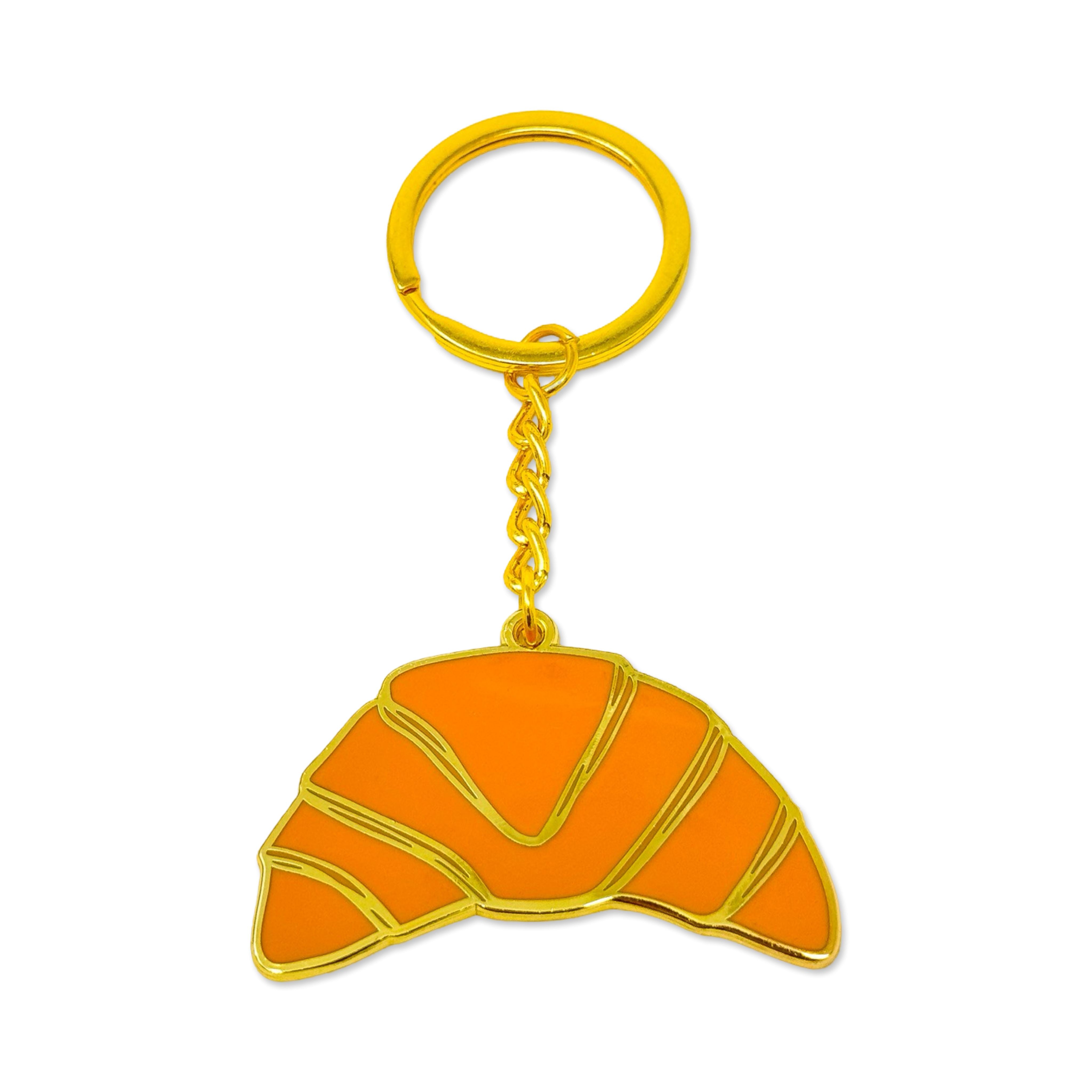 Croissant Enamel Keychain