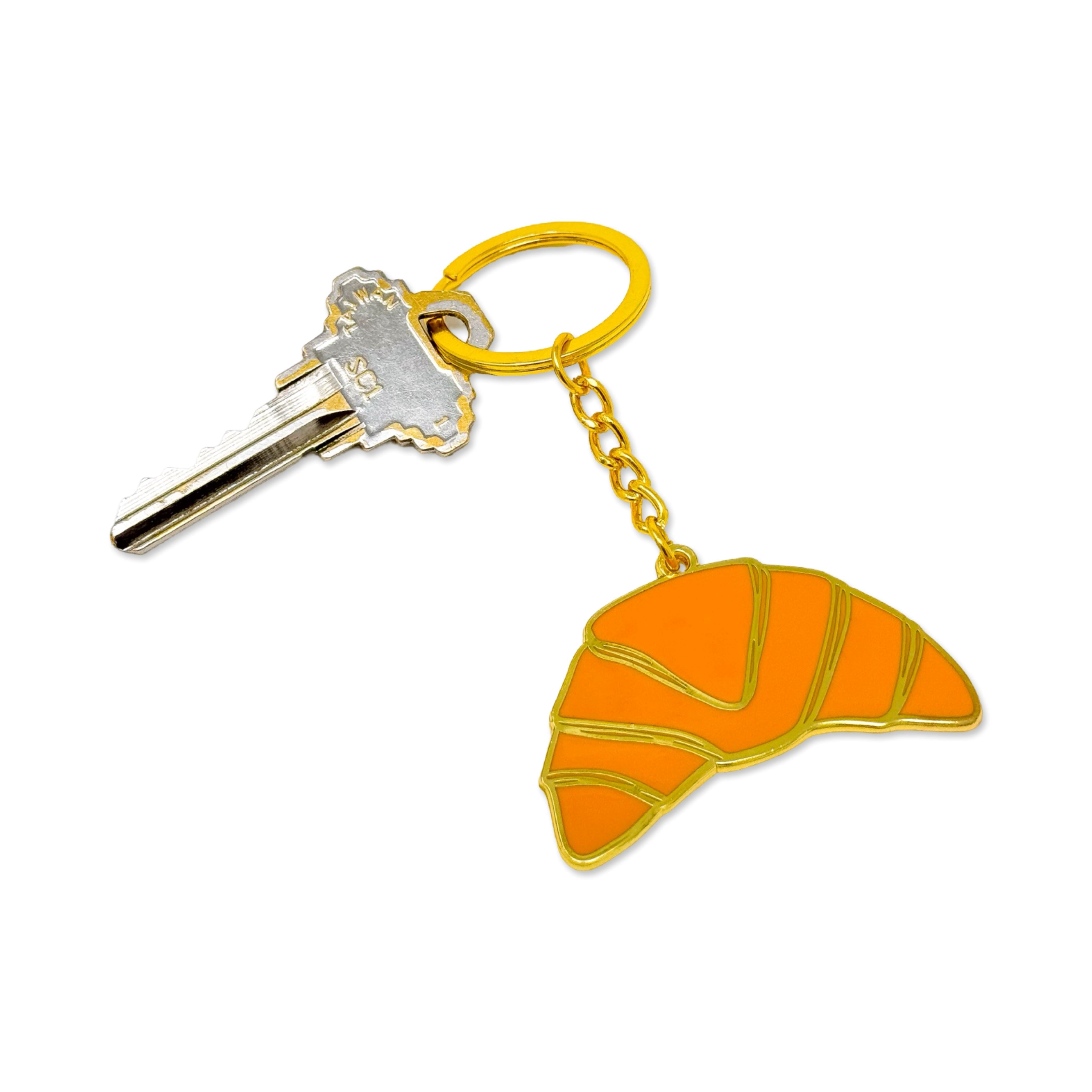 Croissant Enamel Keychain