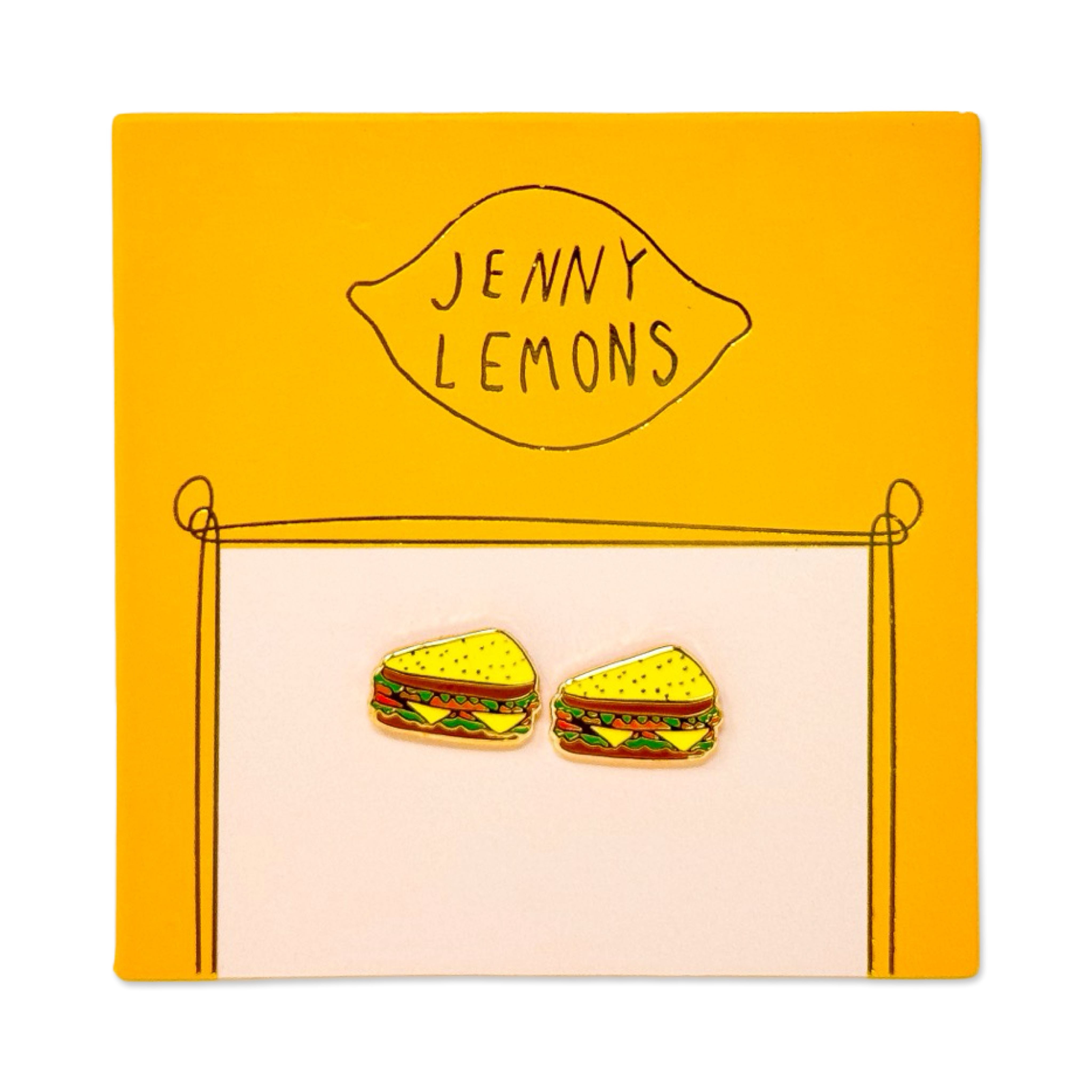 Deli Sandwich Enamel Earrings