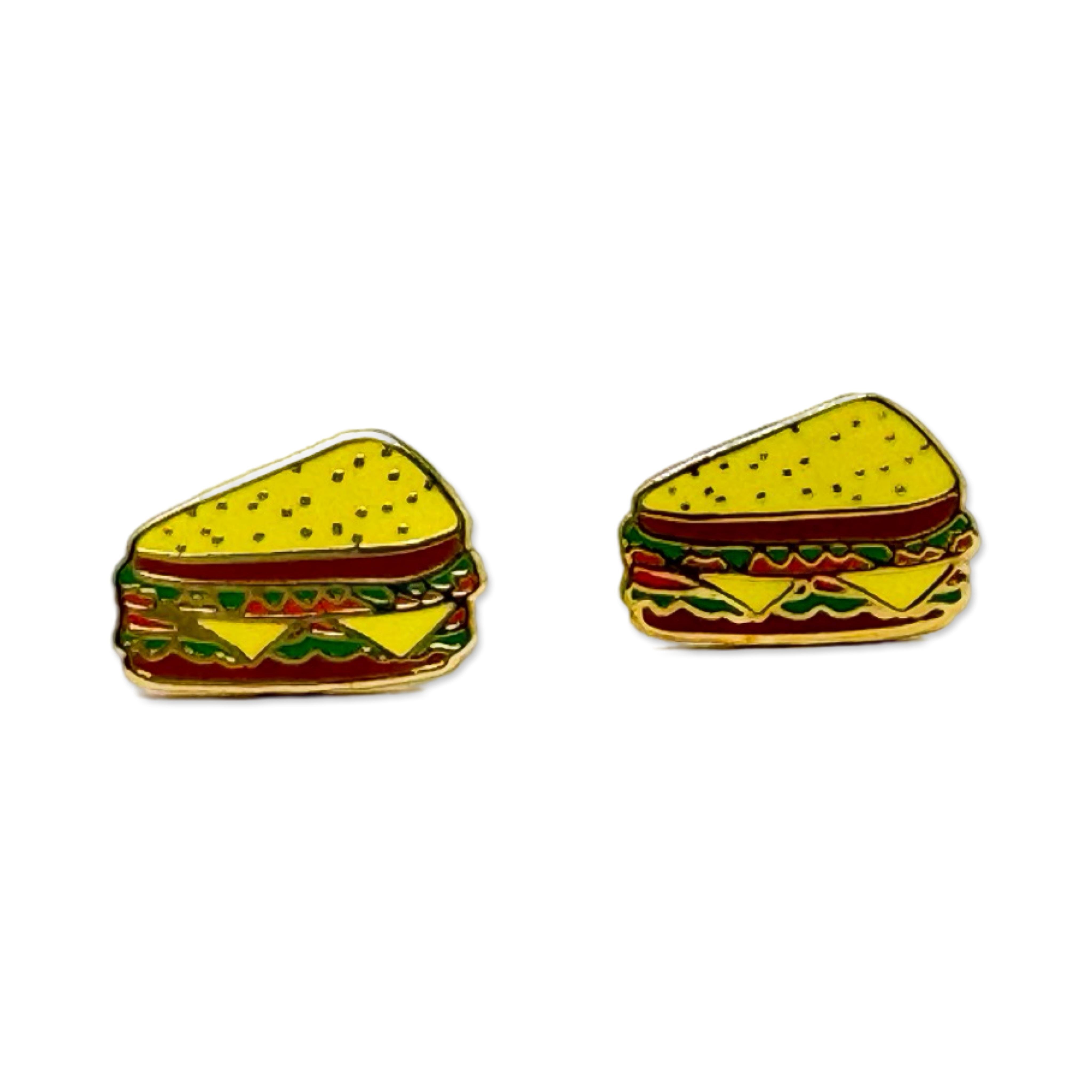 Deli Sandwich Enamel Earrings