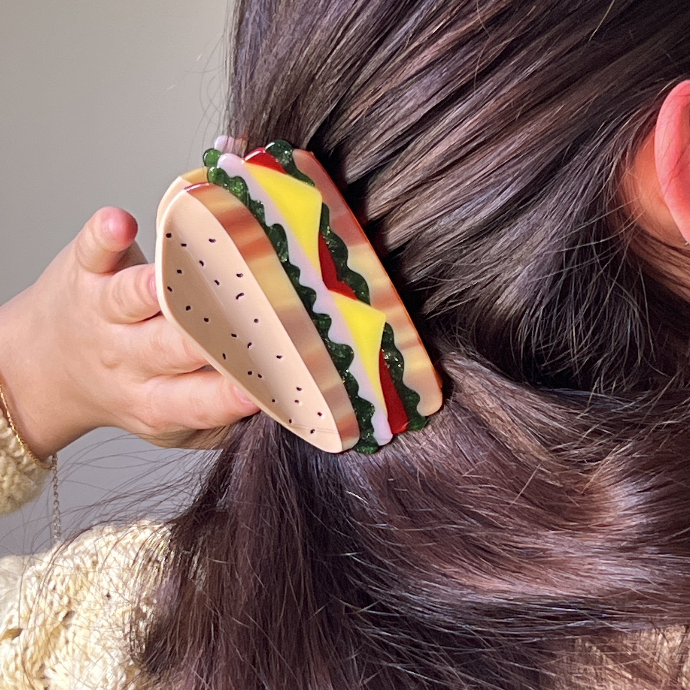 Large Deli Sandwich Hair Claw Clip