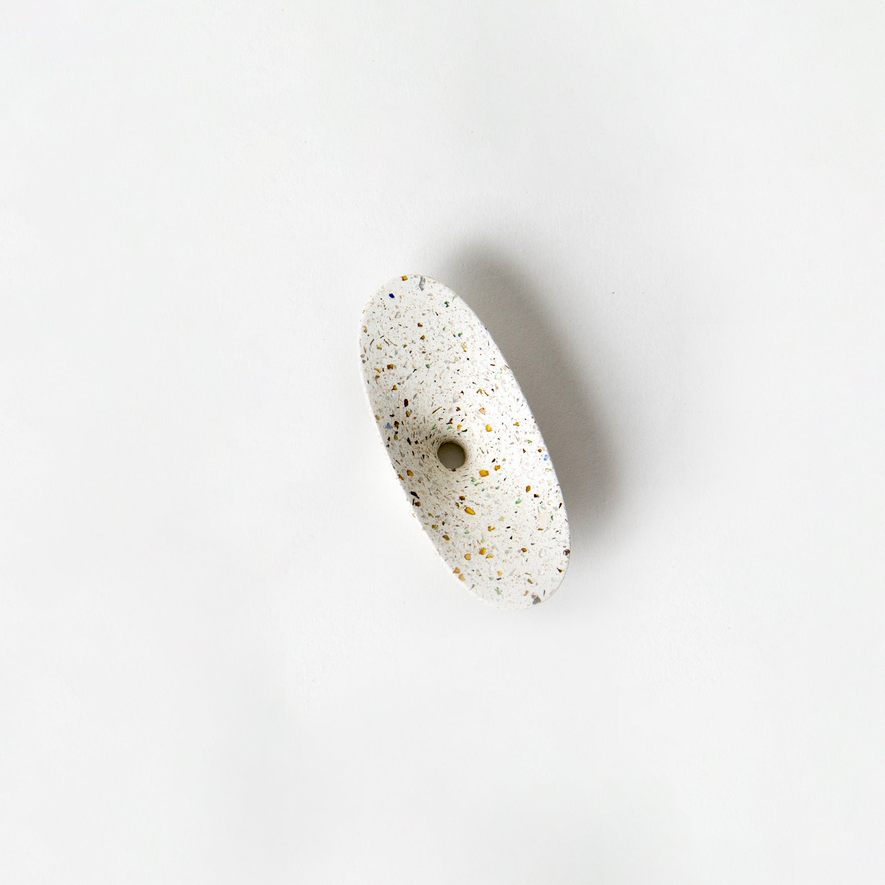 Dimple Coat Hook | White Terrazzo