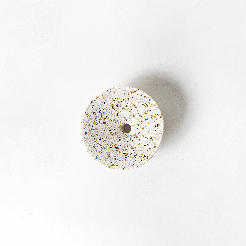 Dimple Wall Hook, Small | White Terrazzo