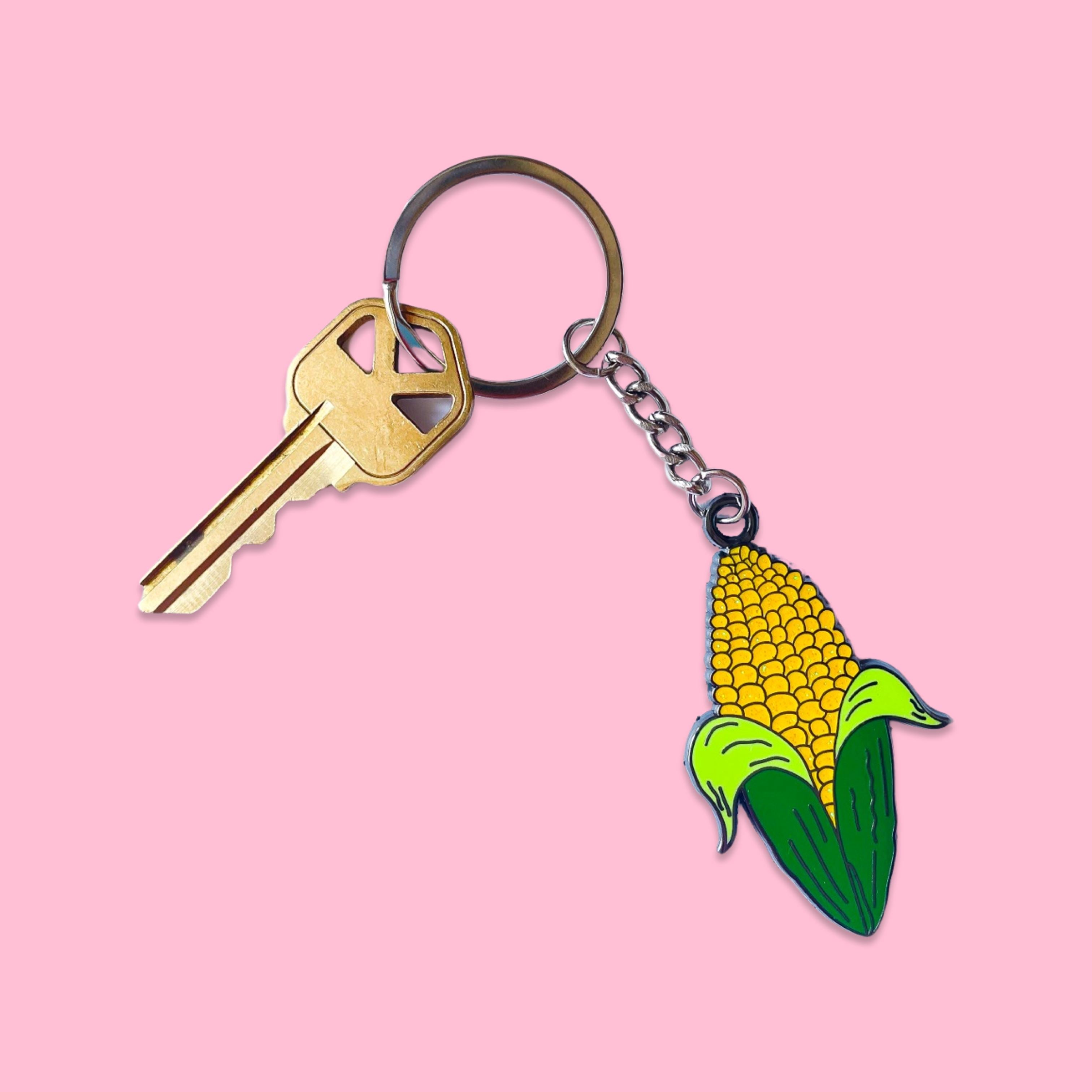 Corn Enamel Keychain